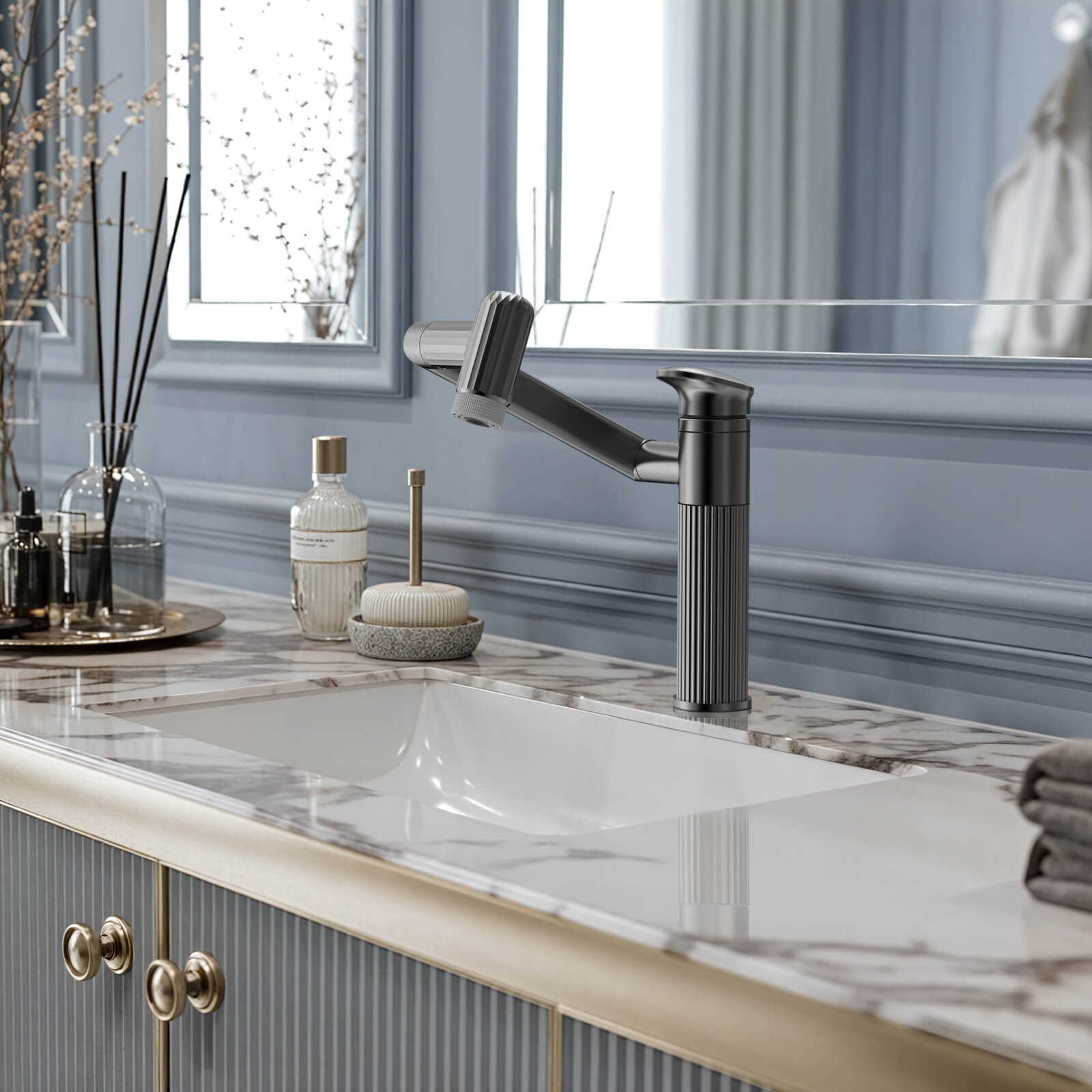 Lefton 360° Rotatable Single - Hole Bathroom Faucet - BF2208 - Bathroom Faucets - Lefton Home