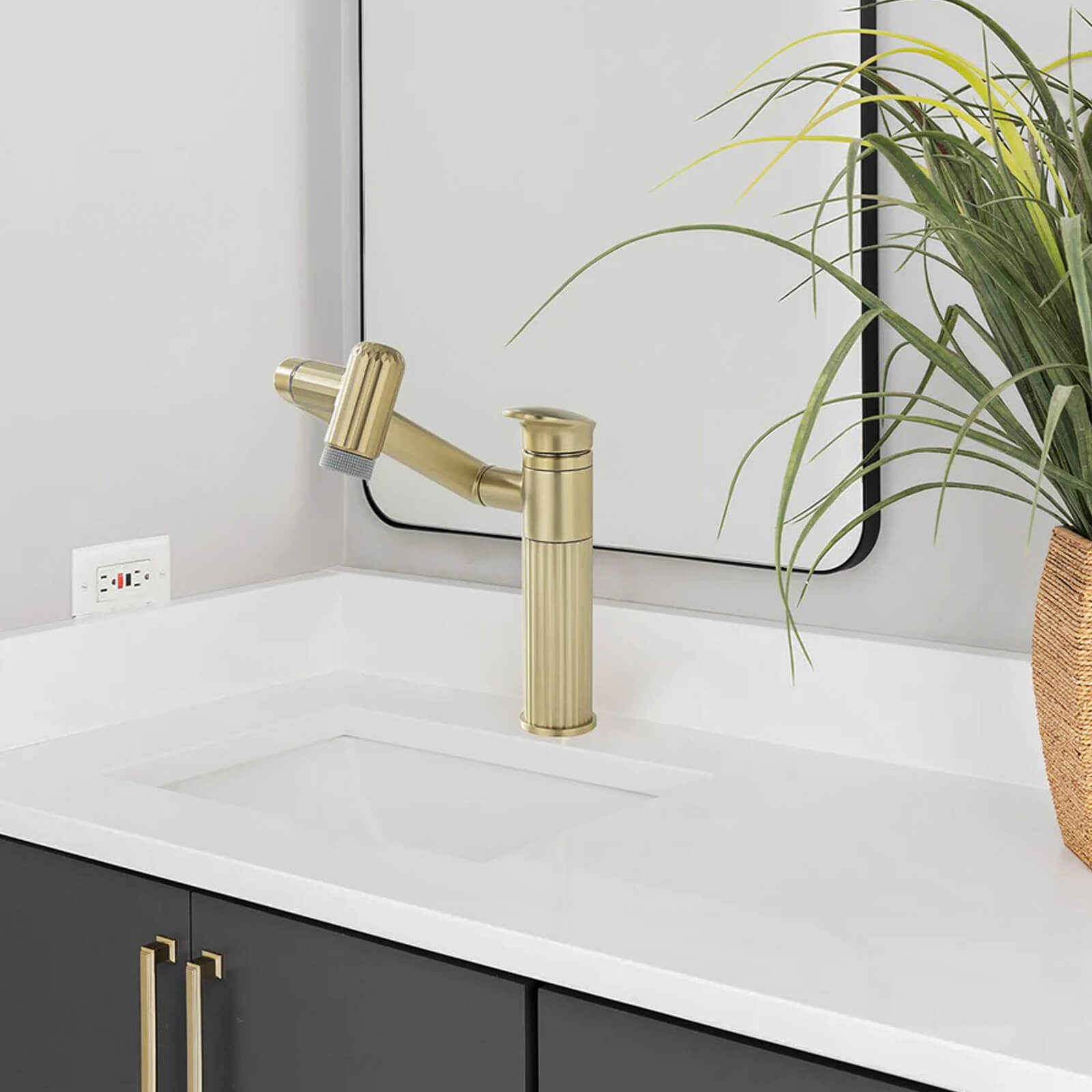 Lefton 360° Rotatable Single - Hole Bathroom Faucet - BF2208 - Bathroom Faucets - Lefton Home