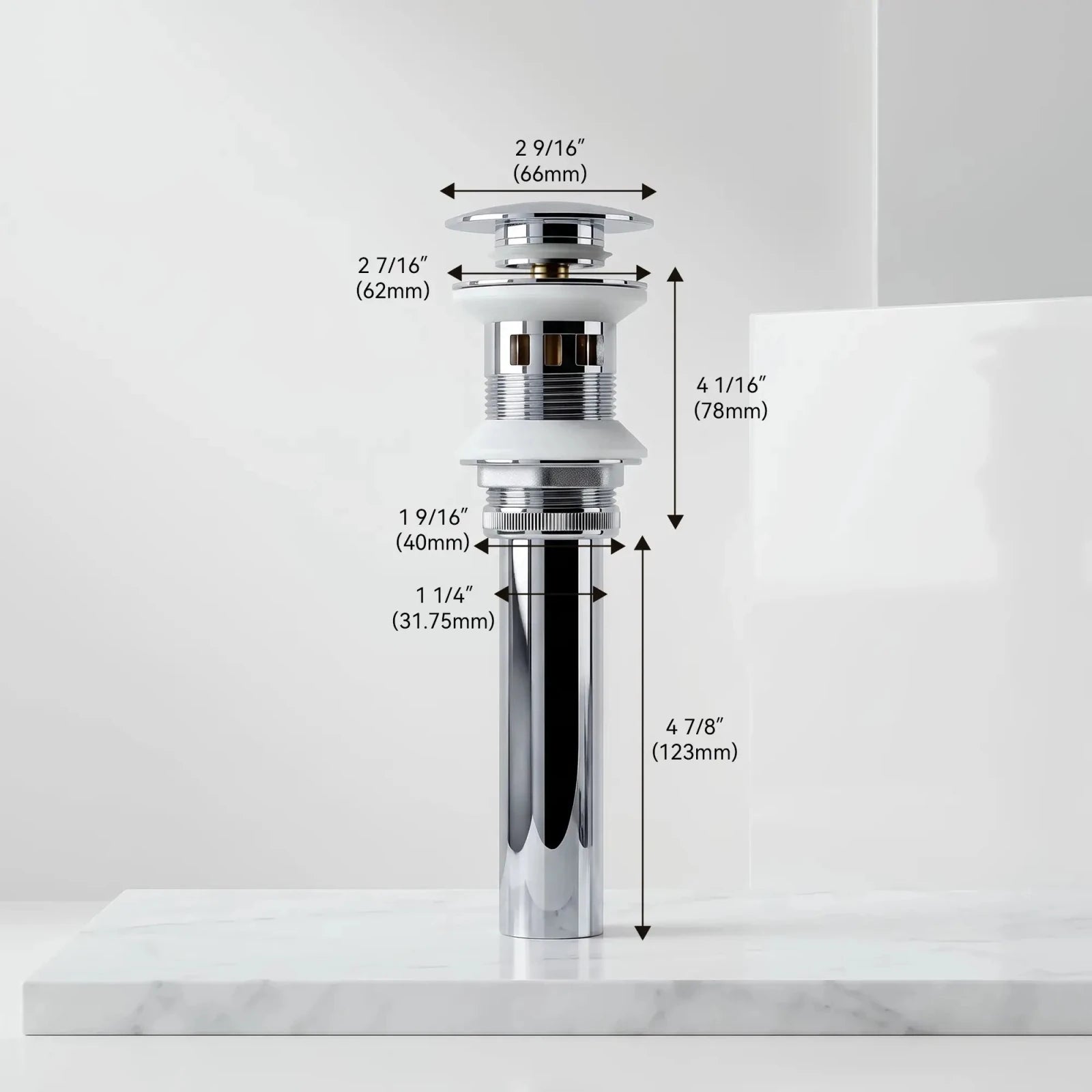 Lefton Bathroom Sink Pop Up Drain Stopper With Overflow-D02 -Bathroom Accessories- Lefton Home