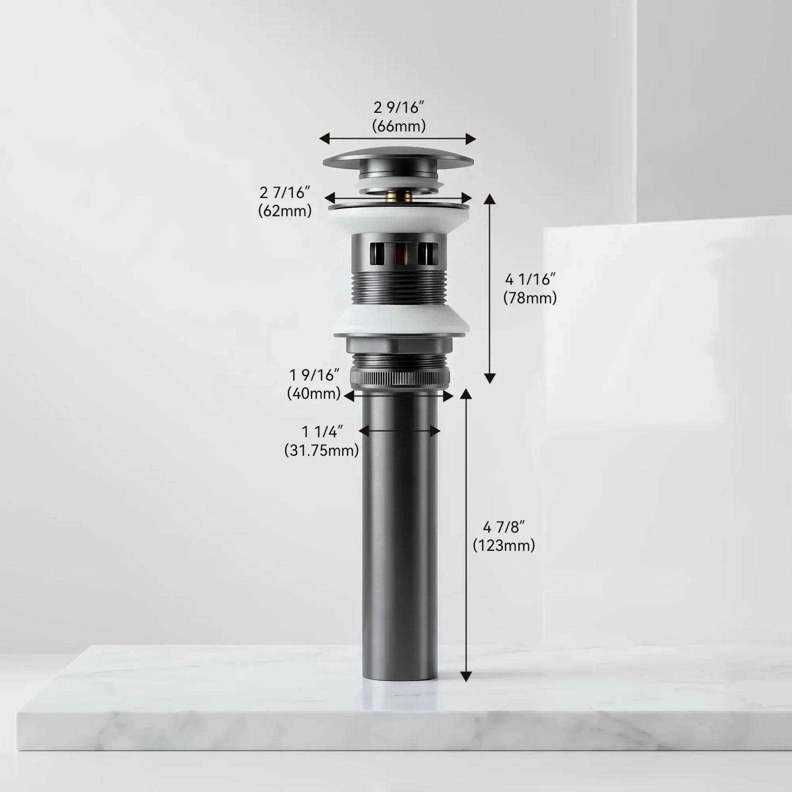 Lefton Bathroom Sink Pop Up Drain Stopper With Overflow-D02 -Bathroom Accessories- Lefton Home