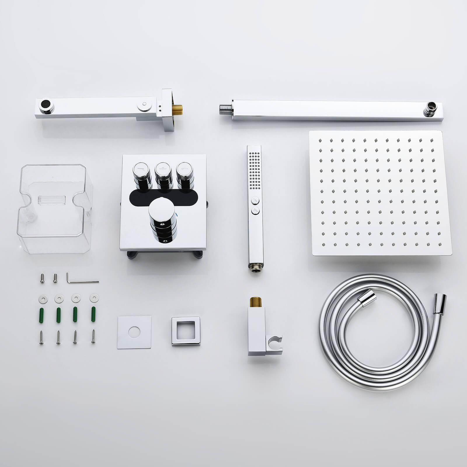 Lefton Concealed Rainfall Thermostatic Shower System with Handheld & Tub Spout and Temperature Display - SSWM2502 - Shower Systems - Lefton Home