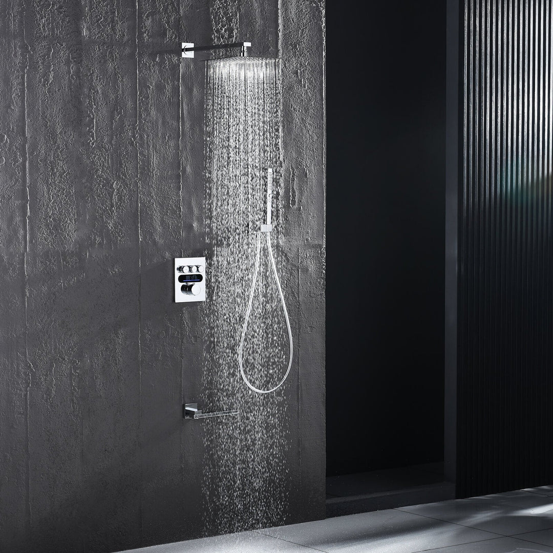 Smart Concealed Thermostatic Shower System with Head Shower, Handheld ...