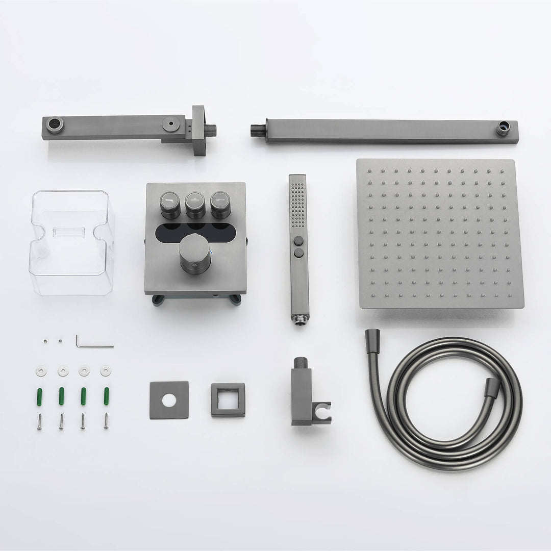 Smart Concealed Thermostatic Shower System with Head Shower, Handheld ...