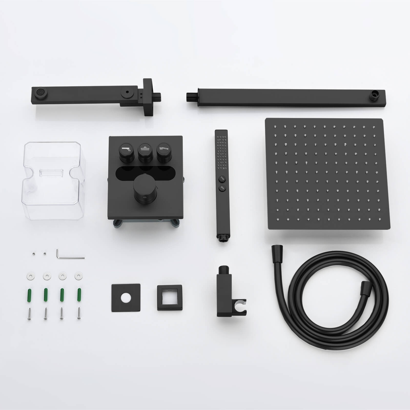 Lefton Concealed Rainfall Thermostatic Shower System with Handheld & Tub Spout and Temperature Display - SSWM2502 - Shower Systems - Lefton Home