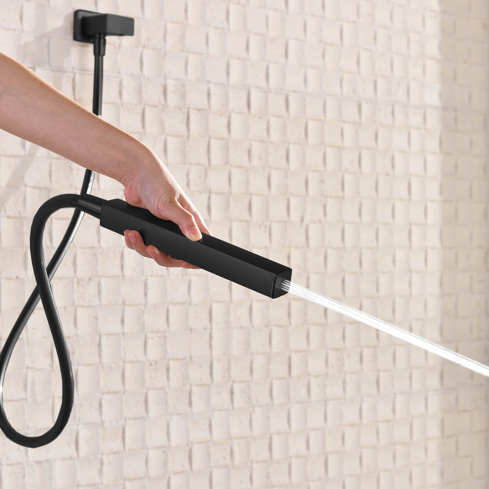 Lefton Concealed Rainfall Thermostatic Shower System with Handheld & Tub Spout and Temperature Display - SSWM2502 - Shower Systems - Lefton Home