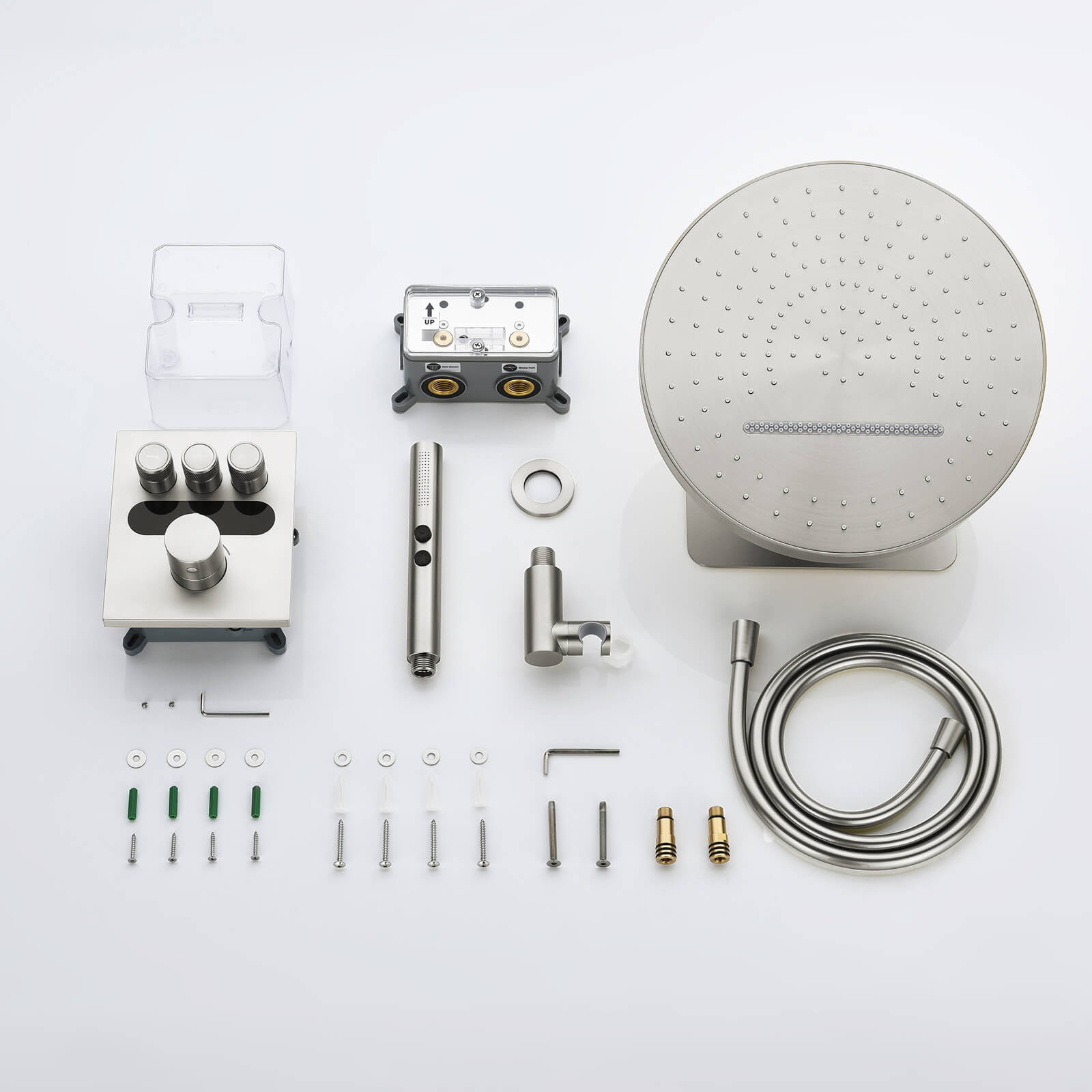 Lefton Concealed Rainfall Thermostatic Shower System with Temperature Display and Hand Shower - SSWM2501 - Shower Systems - Lefton Home