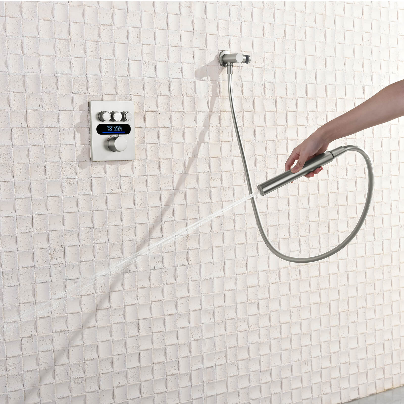 Lefton Concealed Rainfall Thermostatic Shower System with Temperature Display and Hand Shower - SSWM2501 - Shower Systems - Lefton Home