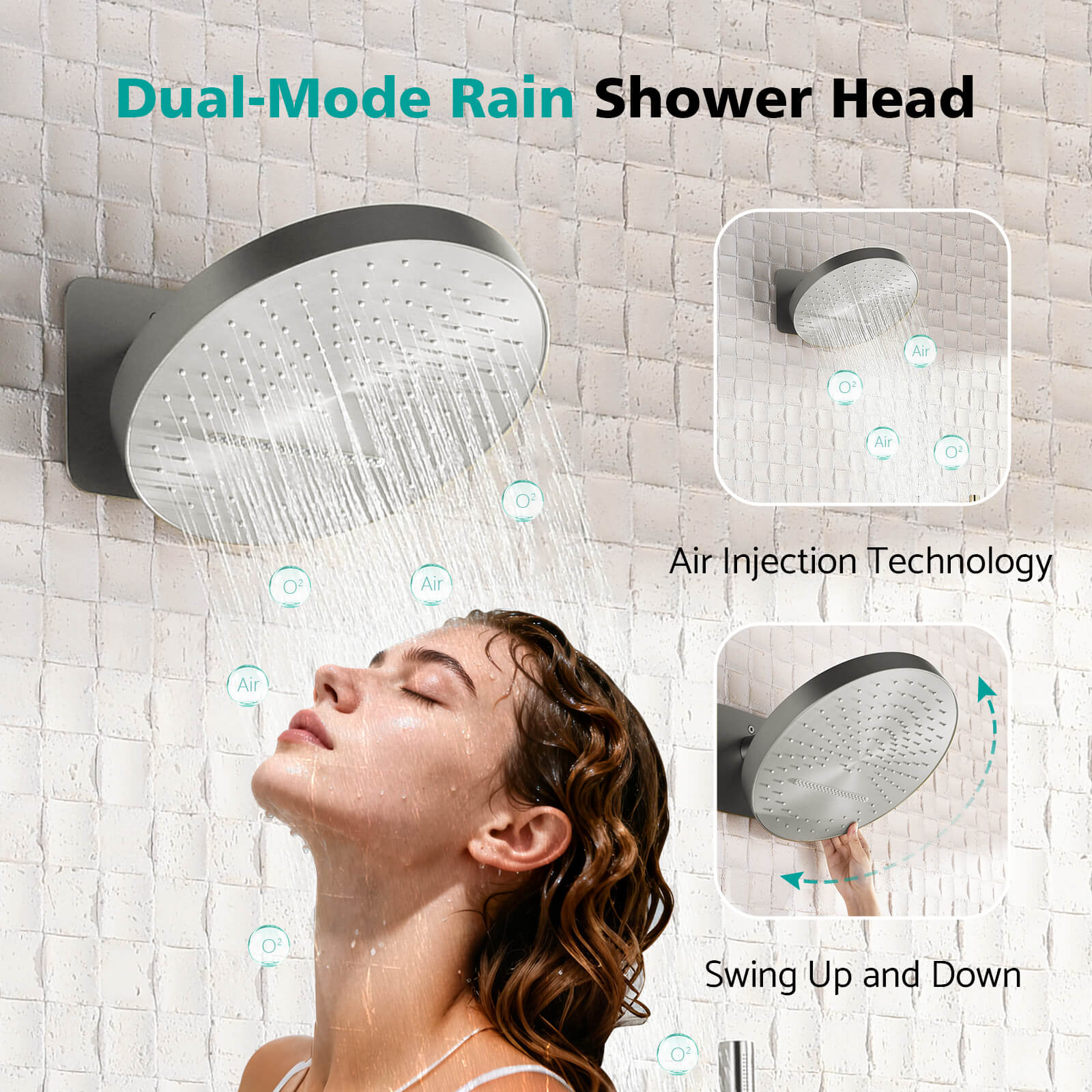 Lefton Concealed Rainfall Thermostatic Shower System with Temperature Display and Hand Shower - SSWM2501 - Shower Systems - Lefton Home