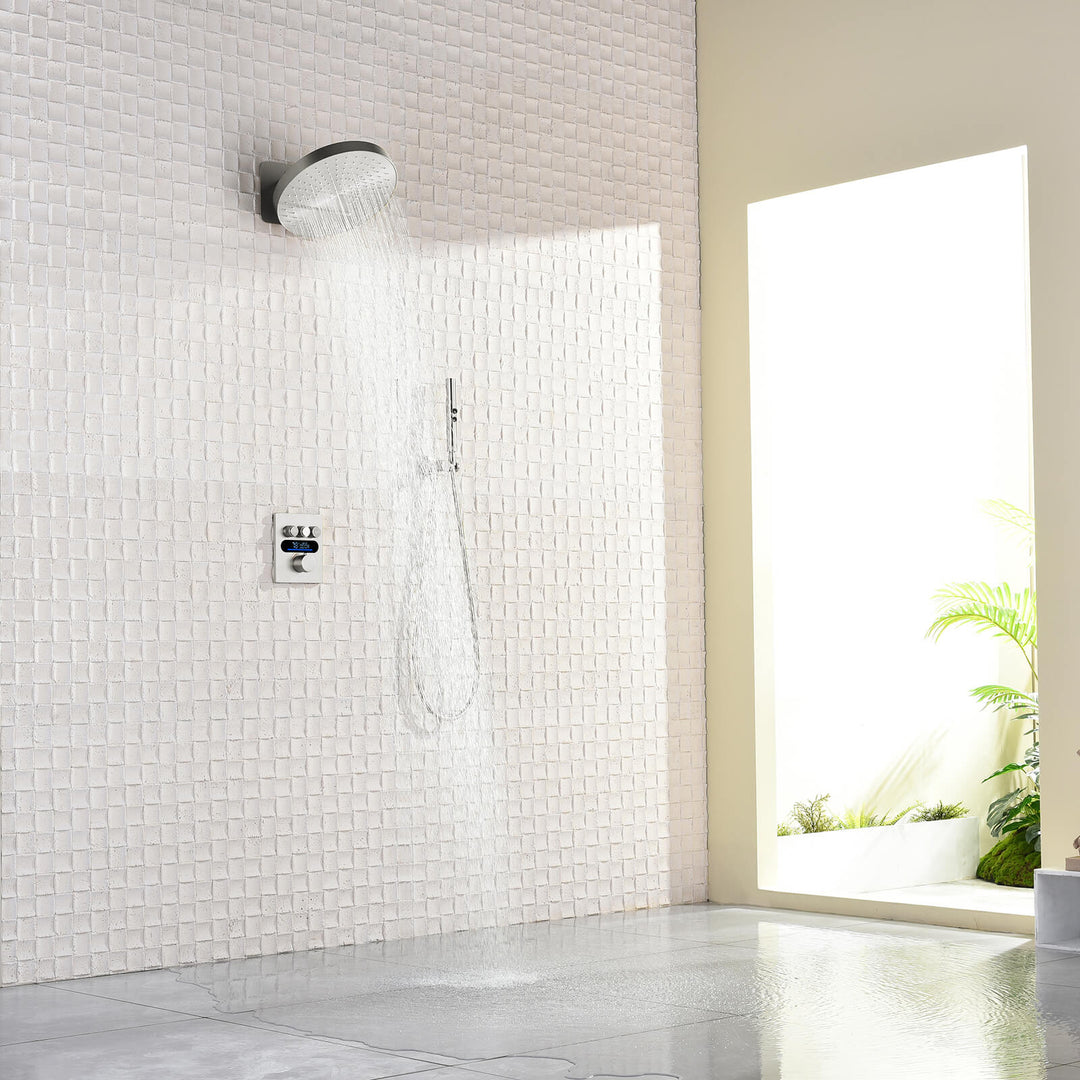 Lefton Concealed Rainfall Thermostatic Shower System with Temperature Display and Hand Shower - SSWM2501 - Shower Systems - Lefton Home