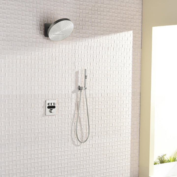 Lefton Concealed Rainfall Thermostatic Shower System with Temperature Display and Hand Shower - SSWM2501 - Shower Systems - Lefton Home