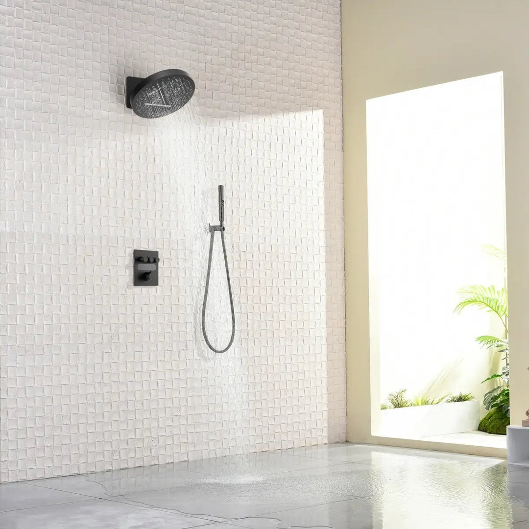 Lefton Concealed Rainfall Thermostatic Shower System with Temperature Display and Hand Shower - SSWM2501 - Shower Systems - Lefton Home