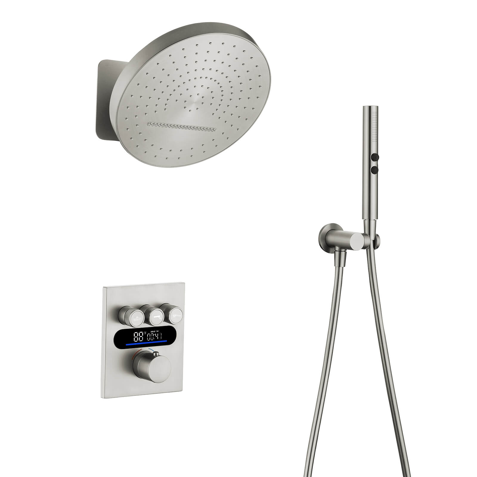 Lefton Concealed Rainfall Thermostatic Shower System with Temperature Display and Hand Shower - SSWM2501 - Shower Systems - Lefton Home
