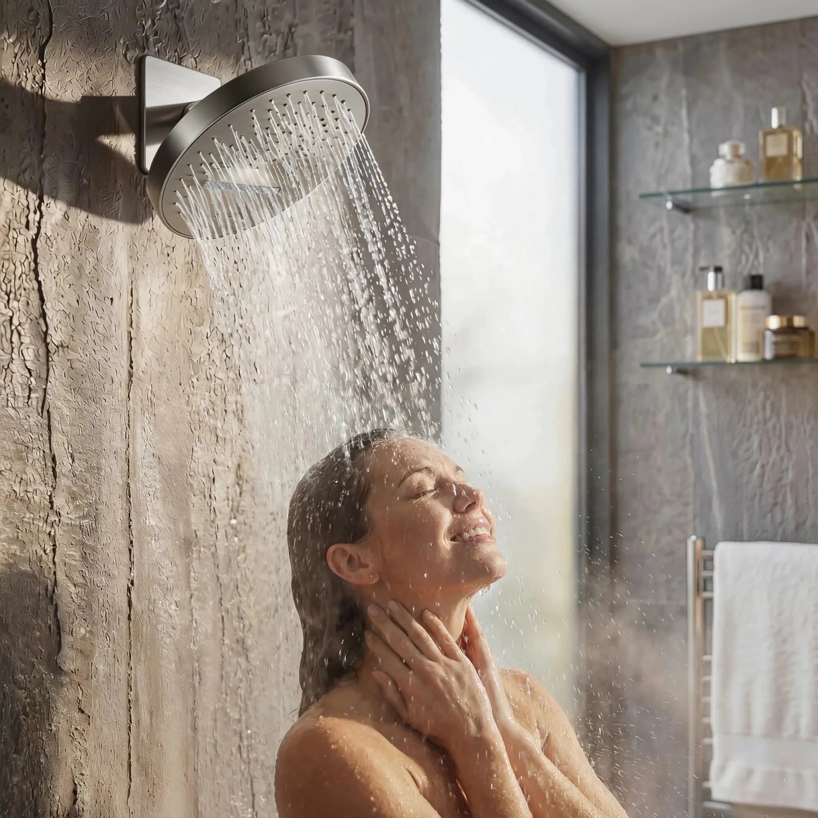 Lefton Concealed Rainfall Thermostatic Shower System with Temperature Display and Hand Shower - SSWM2501 - Shower Systems - Lefton Home