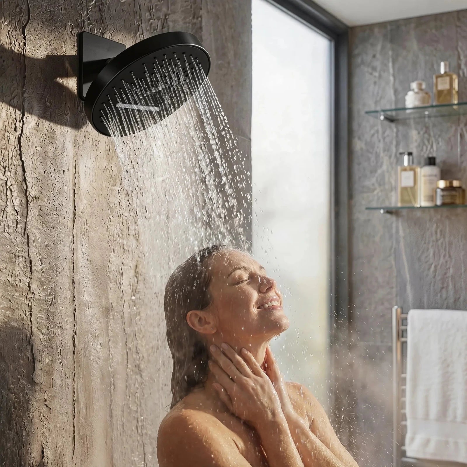 Lefton Concealed Rainfall Thermostatic Shower System with Temperature Display and Hand Shower - SSWM2501 - Shower Systems - Lefton Home