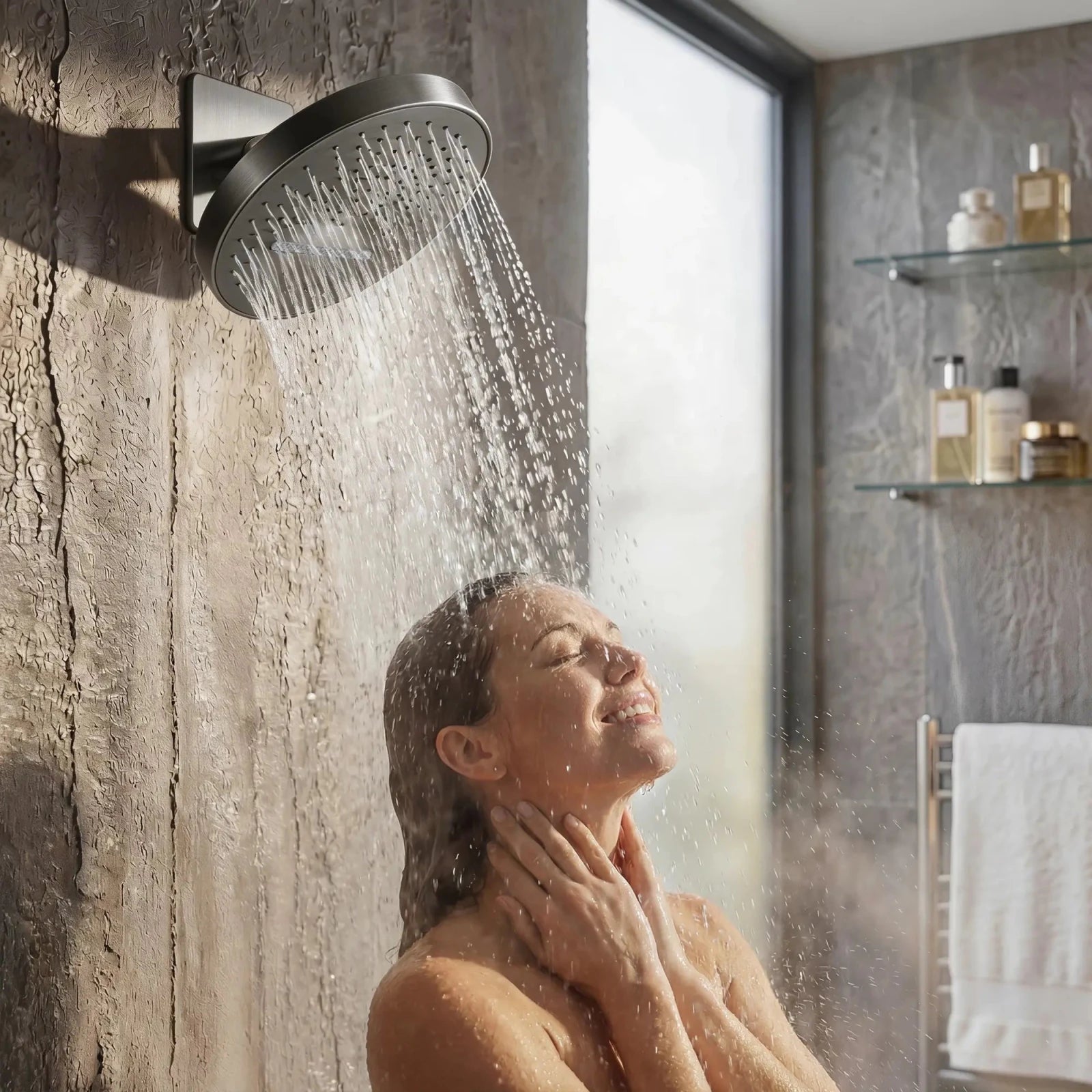 Lefton Concealed Rainfall Thermostatic Shower System with Temperature Display and Hand Shower - SSWM2501 - Shower Systems - Lefton Home