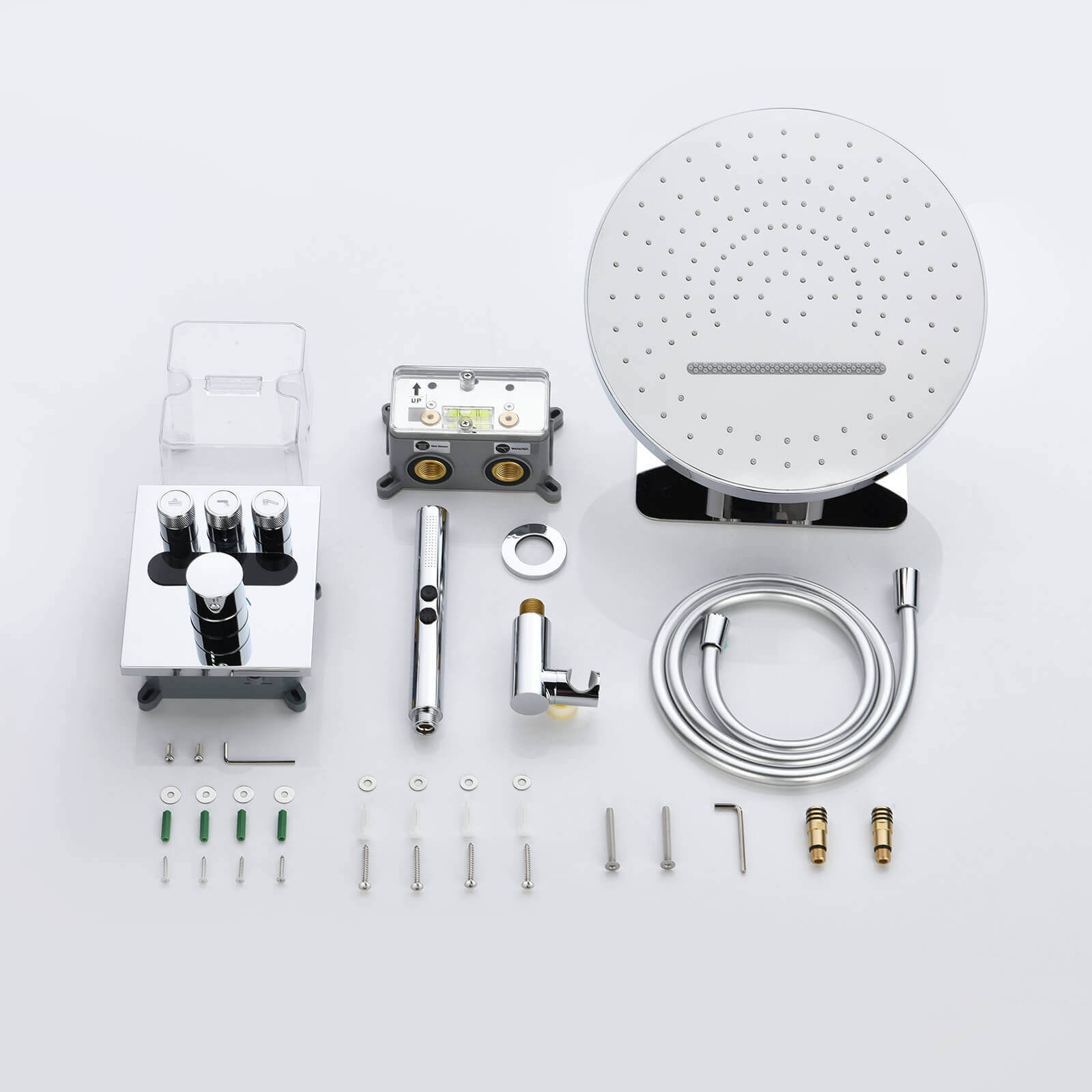 Lefton Concealed Rainfall Thermostatic Shower System with Temperature Display and Hand Shower - SSWM2501 - Shower Systems - Lefton Home