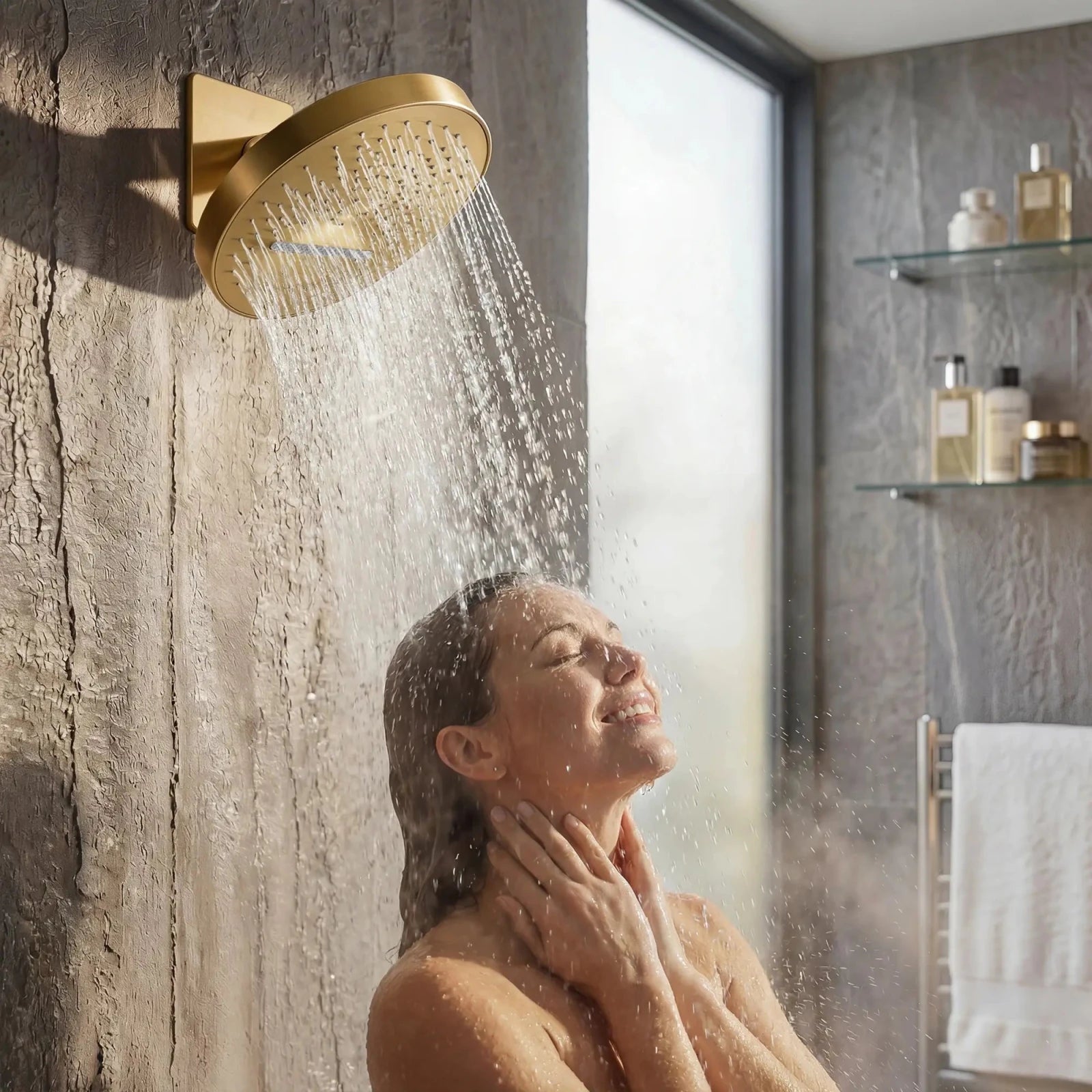 Lefton Concealed Rainfall Thermostatic Shower System with Temperature Display and Hand Shower - SSWM2501 - Shower Systems - Lefton Home