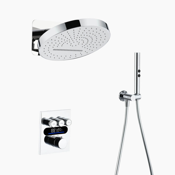 Lefton Concealed Rainfall Thermostatic Shower System with Temperature Display and Hand Shower - SSWM2501 - Shower Systems - Lefton Home