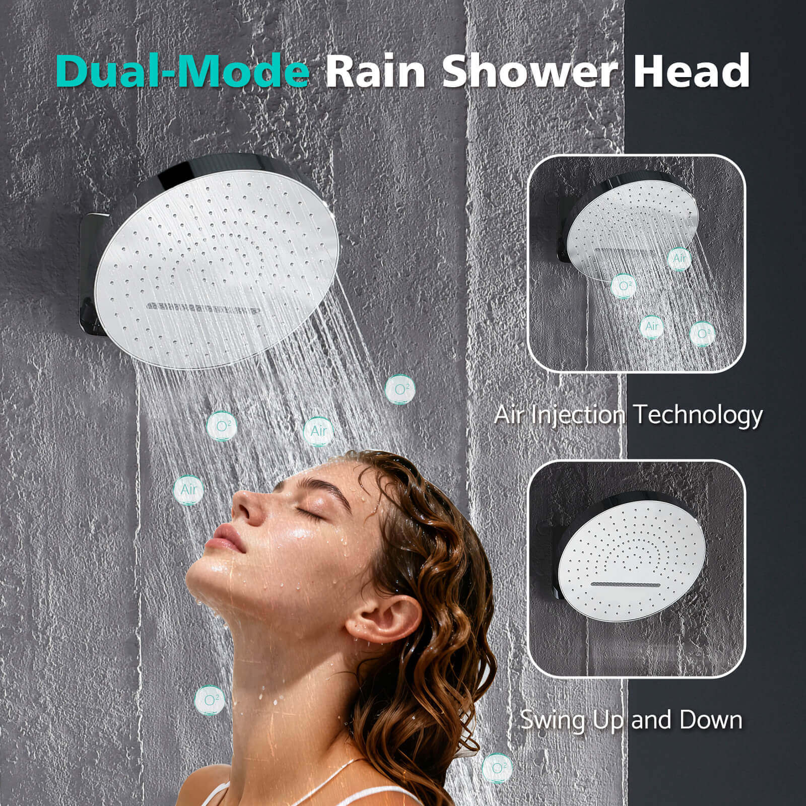 Lefton Concealed Rainfall Thermostatic Shower System with Temperature Display and Hand Shower - SSWM2501 - Shower Systems - Lefton Home