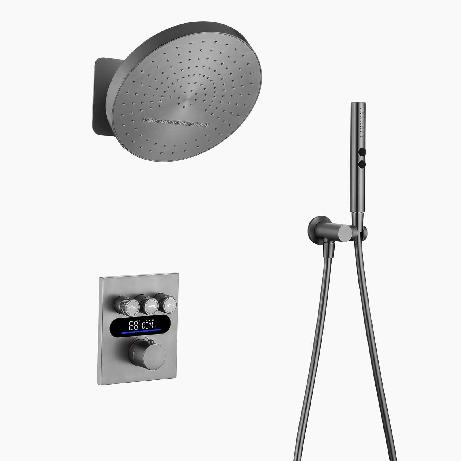Lefton Concealed Rainfall Thermostatic Shower System with Temperature Display and Hand Shower - SSWM2501 - Shower Systems - Lefton Home