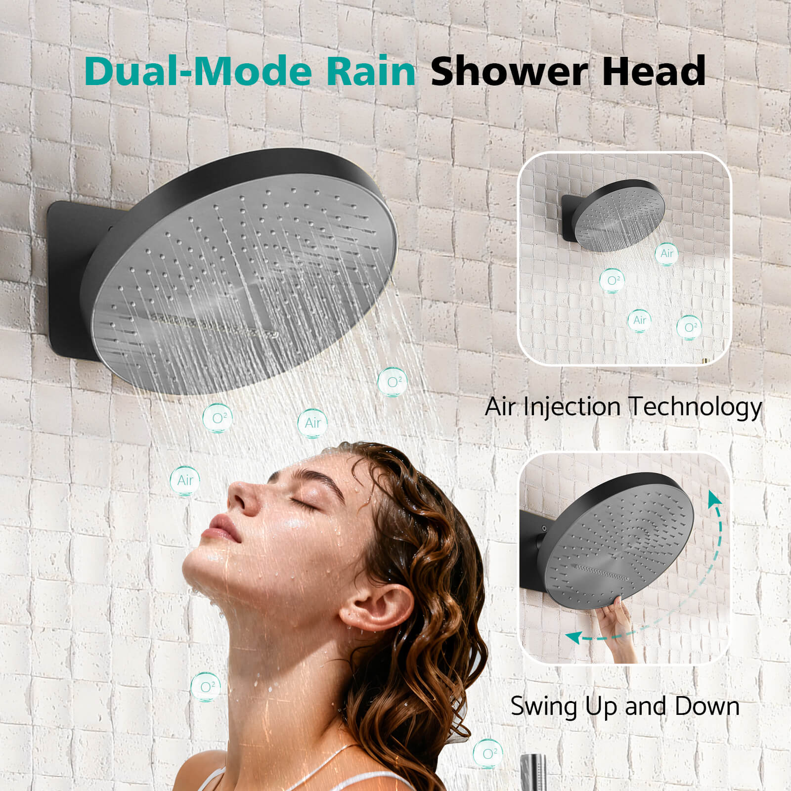 Lefton Concealed Rainfall Thermostatic Shower System with Temperature Display and Hand Shower - SSWM2501 - Shower Systems - Lefton Home