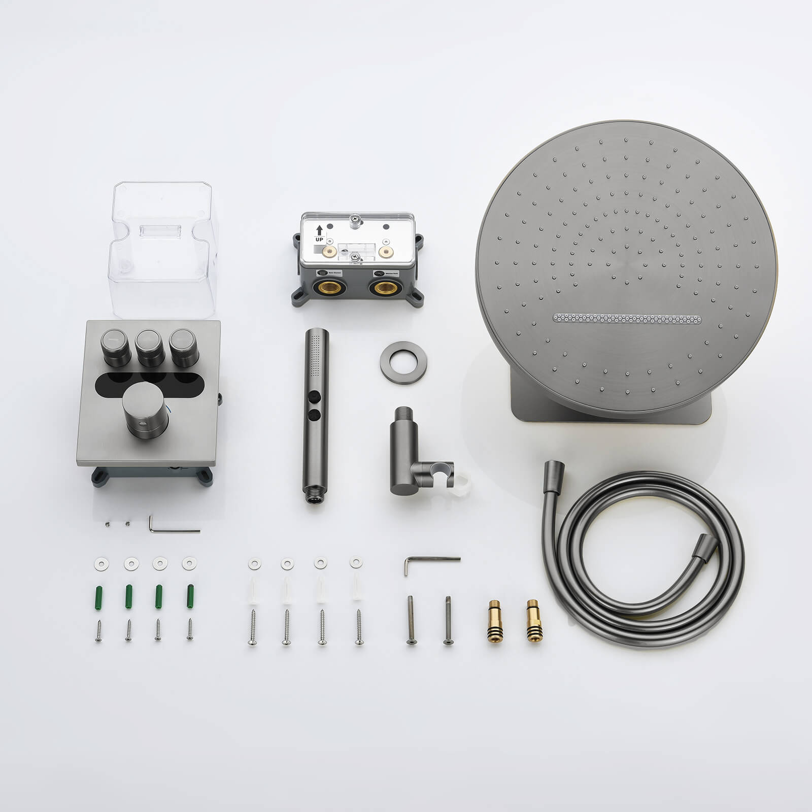 Lefton Concealed Rainfall Thermostatic Shower System with Temperature Display and Hand Shower - SSWM2501 - Shower Systems - Lefton Home