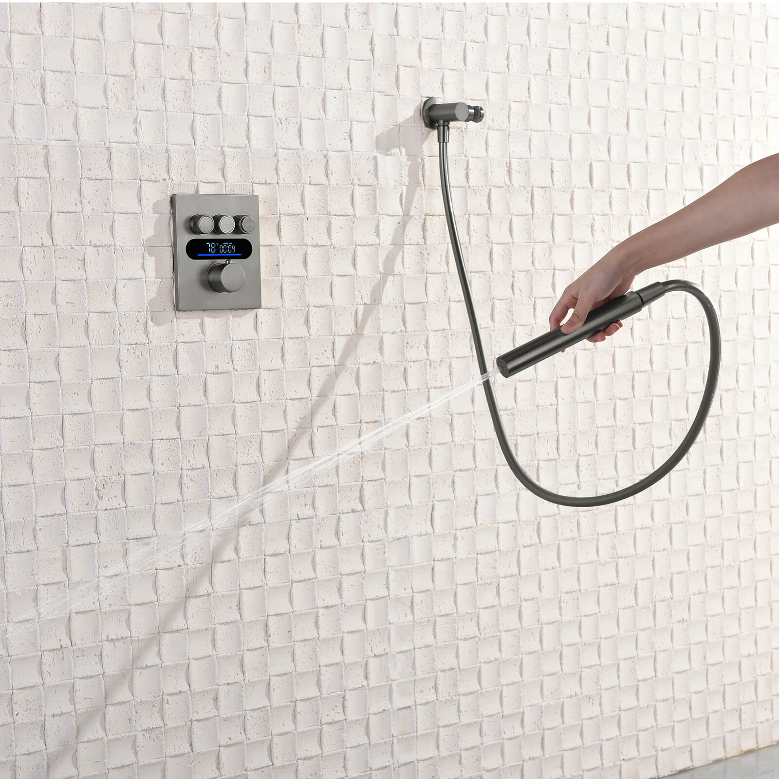 Lefton Concealed Rainfall Thermostatic Shower System with Temperature Display and Hand Shower - SSWM2501 - Shower Systems - Lefton Home