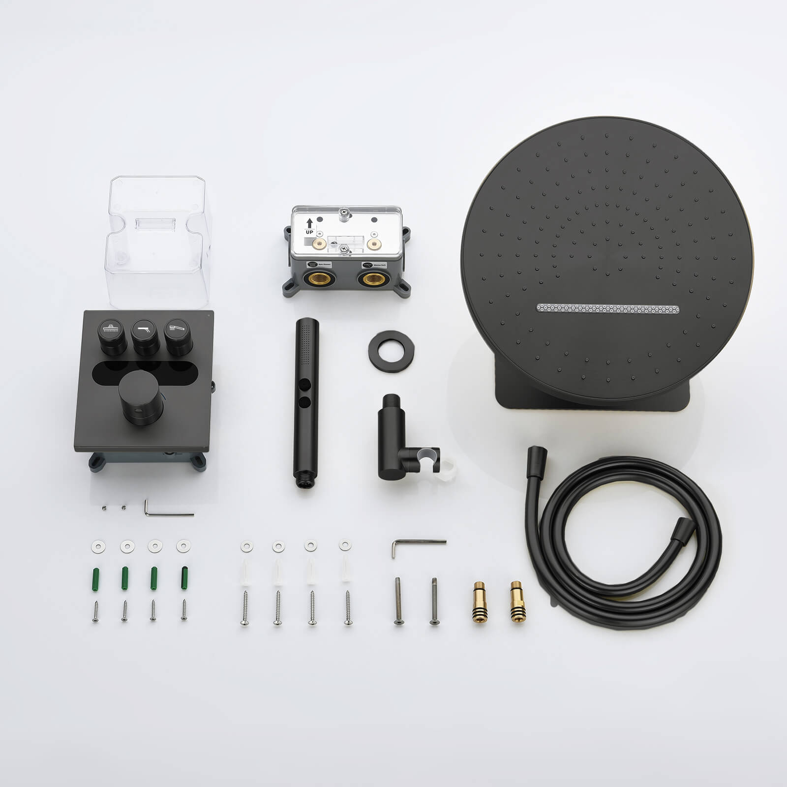 Lefton Concealed Rainfall Thermostatic Shower System with Temperature Display and Hand Shower - SSWM2501 - Shower Systems - Lefton Home