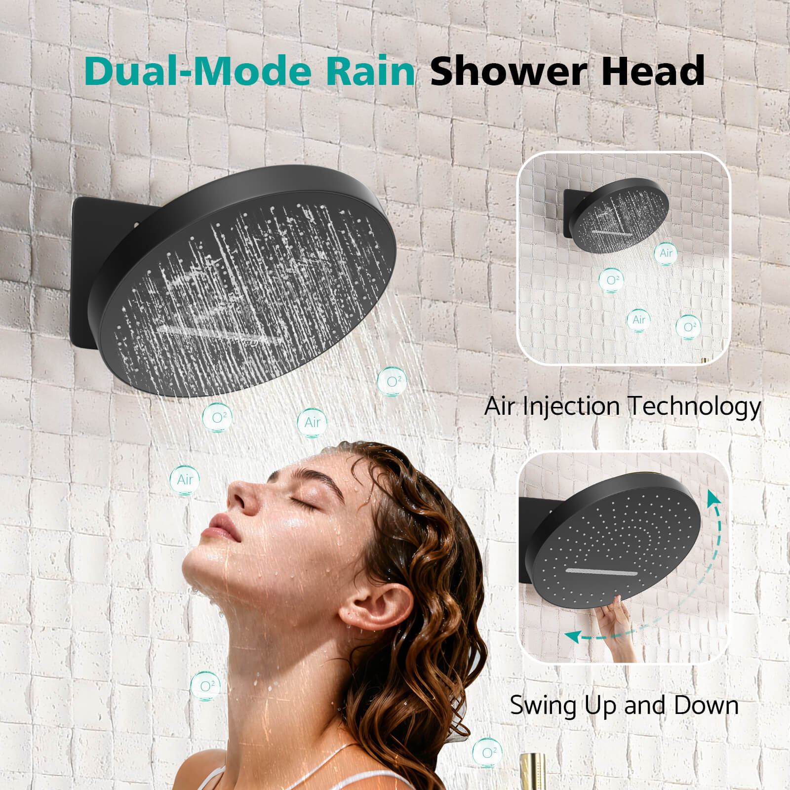 Lefton Concealed Rainfall Thermostatic Shower System with Temperature Display and Hand Shower - SSWM2501 - Shower Systems - Lefton Home