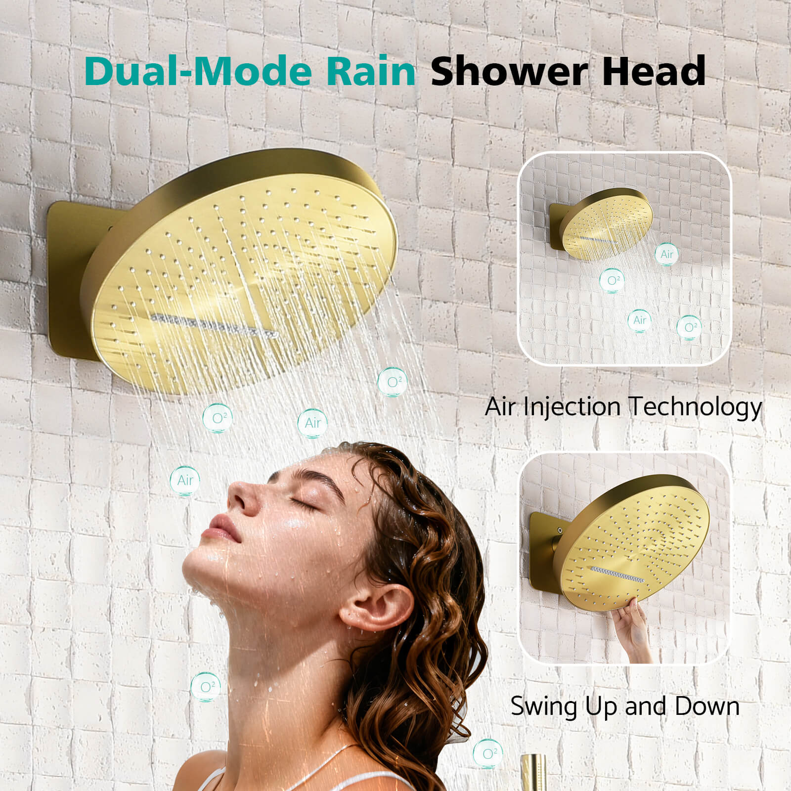 Lefton Concealed Rainfall Thermostatic Shower System with Temperature Display and Hand Shower - SSWM2501 - Shower Systems - Lefton Home
