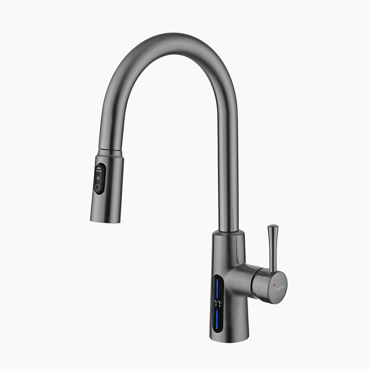 Lefton Modern Pull - Down Kitchen Faucet with Temperature Display - KF2501 - Kitchen Faucets - Lefton Home