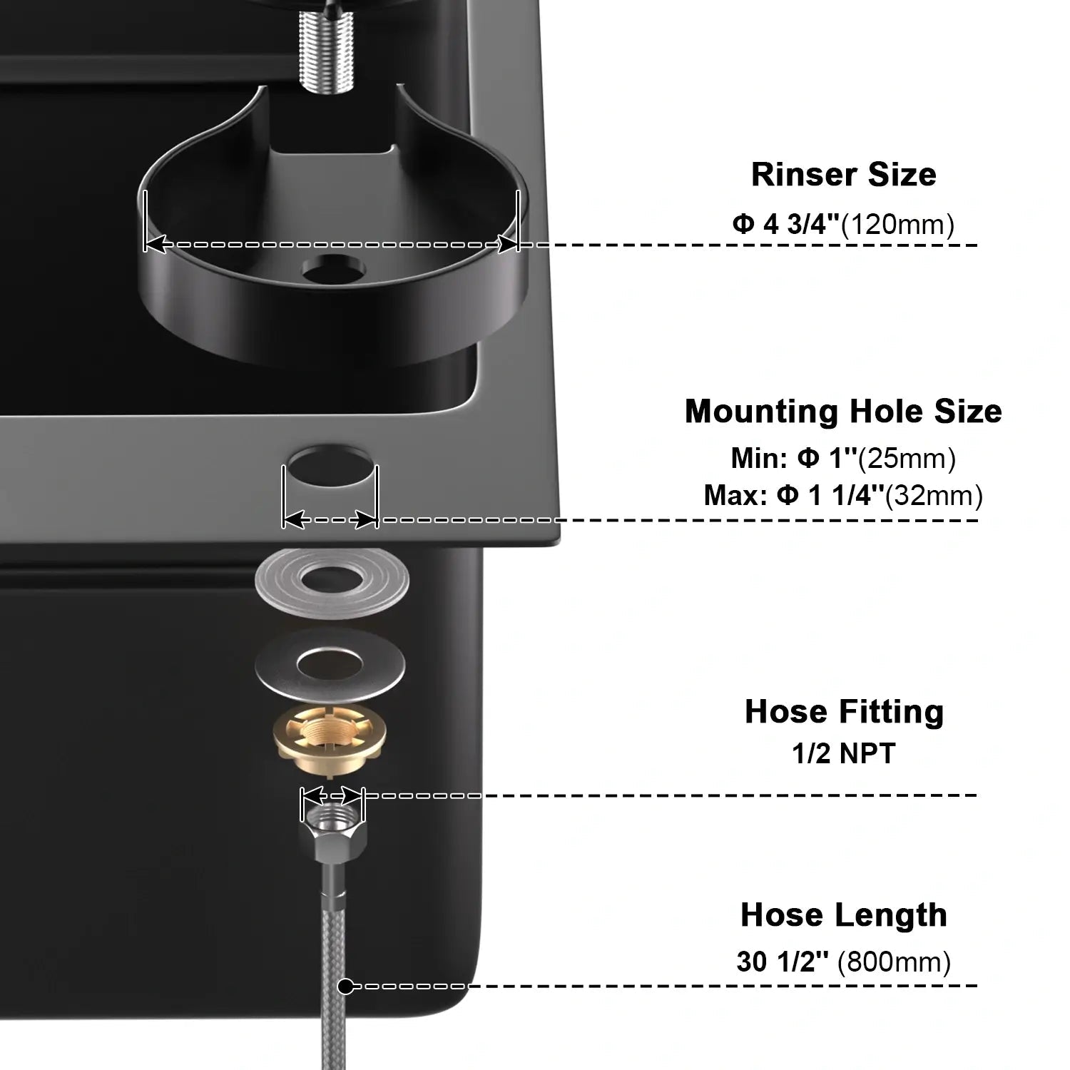 Lefton Modern Pull - Down Kitchen Faucet with Temperature Display - KF2501 with Countertop Glass Rinser - KFR2201 - Kitchen Faucets & Glass Rinser - Lefton Home