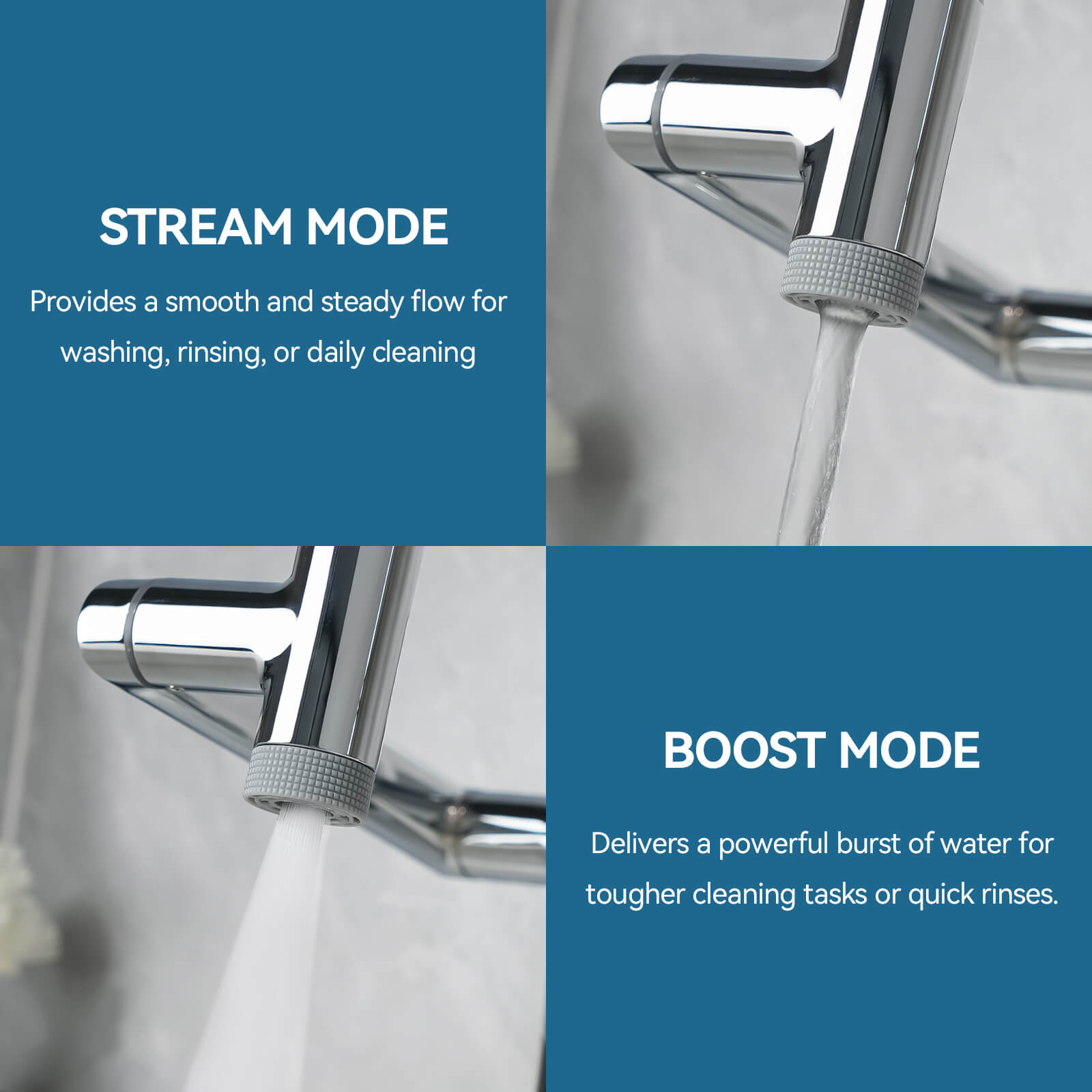 Lefton Single - Hand 1080° Rotating Bathroom Built - in Filter Faucet With Temperature Display - BPF01 - Bathroom Faucets - Lefton Home