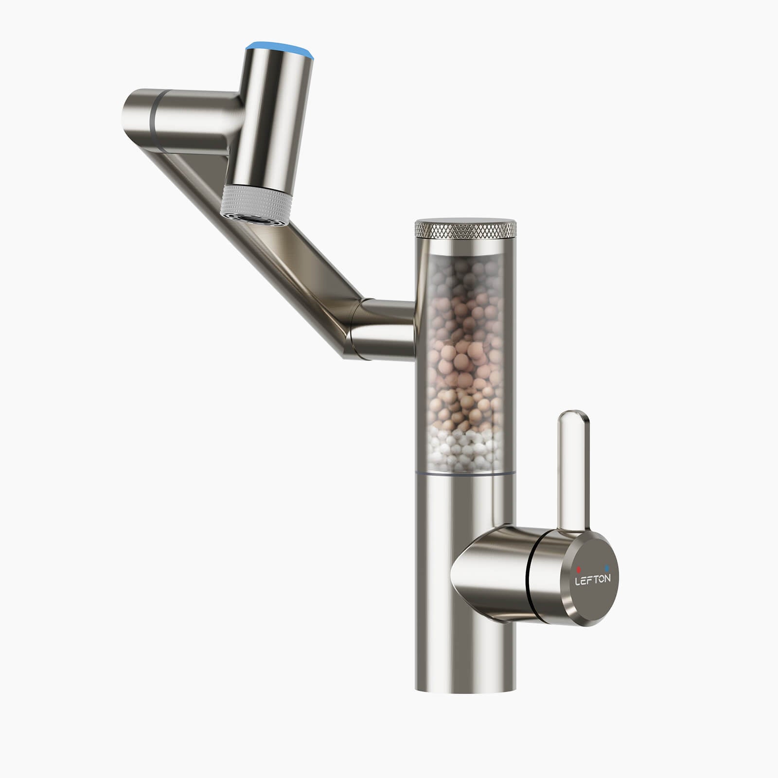 Lefton Single - Hand 1080° Rotating Bathroom Built - in Filter Faucet With Temperature Display - BPF01 - Bathroom Faucets - Lefton Home