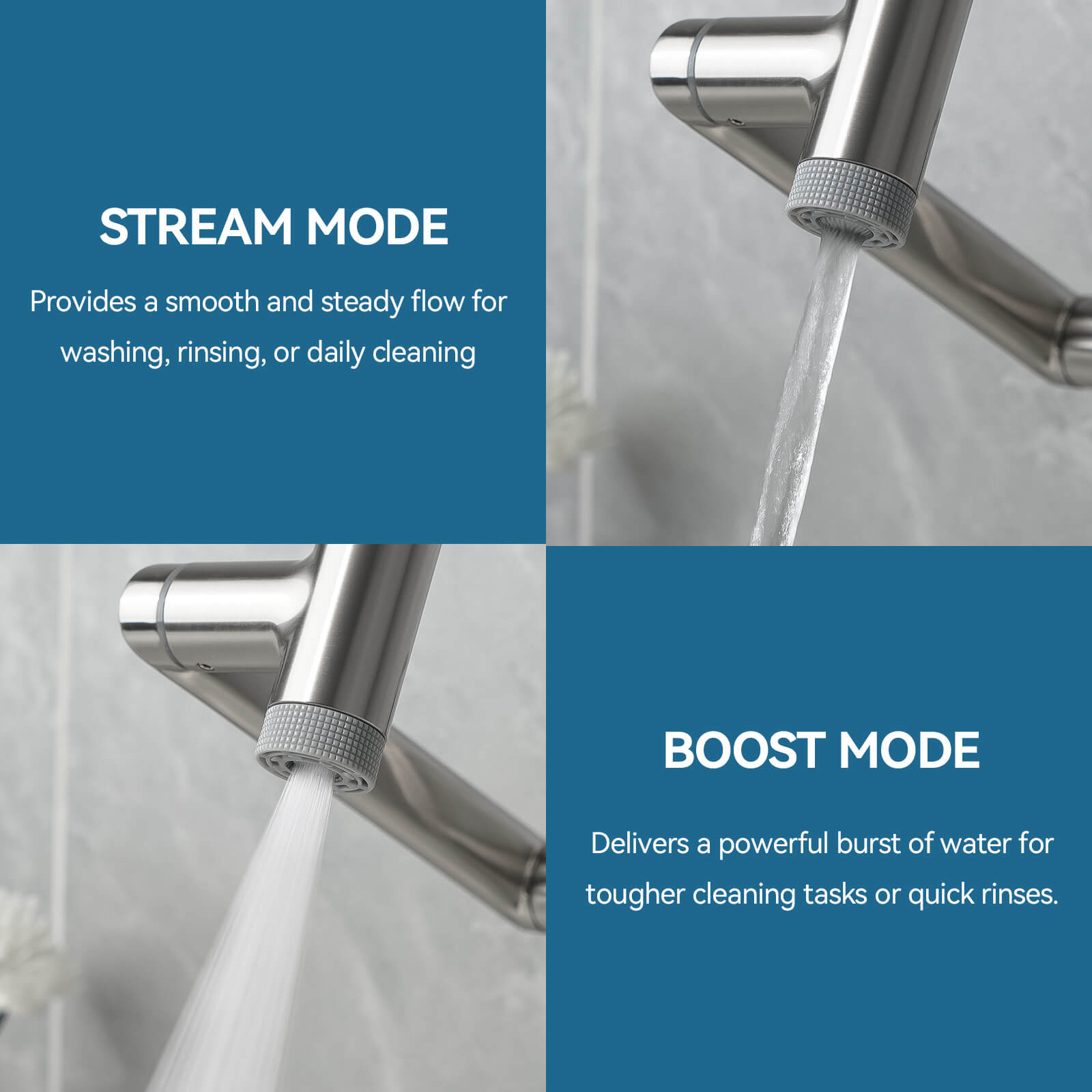 Lefton Single - Hand 1080° Rotating Bathroom Built - in Filter Faucet With Temperature Display - BPF01 - Bathroom Faucets - Lefton Home