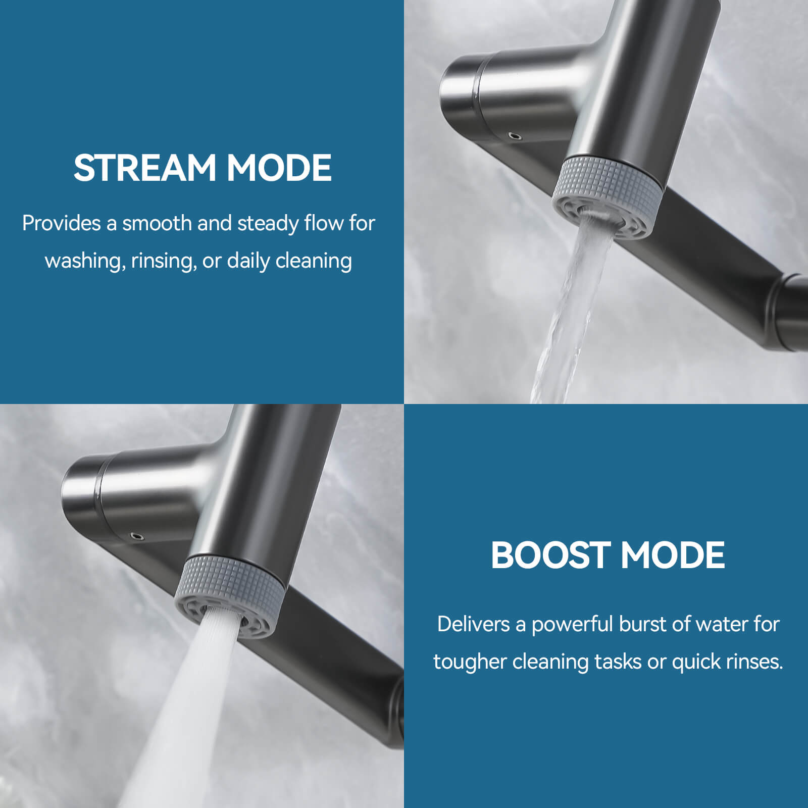 Lefton Single - Hand 1080° Rotating Bathroom Built - in Filter Faucet With Temperature Display - BPF01 - Bathroom Faucets - Lefton Home