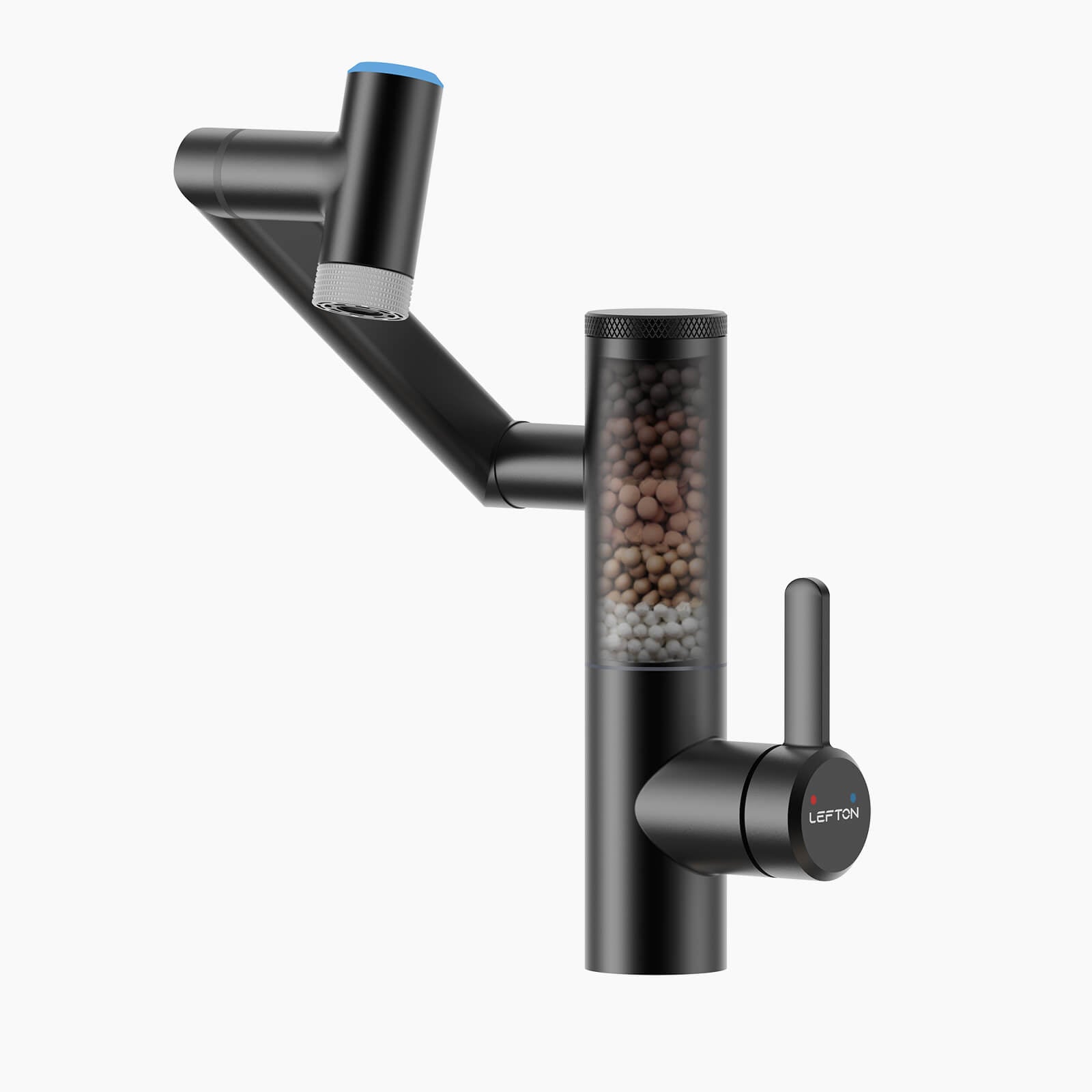 Lefton Single - Hand 1080° Rotating Bathroom Built - in Filter Faucet With Temperature Display - BPF01 - Bathroom Faucets - Lefton Home