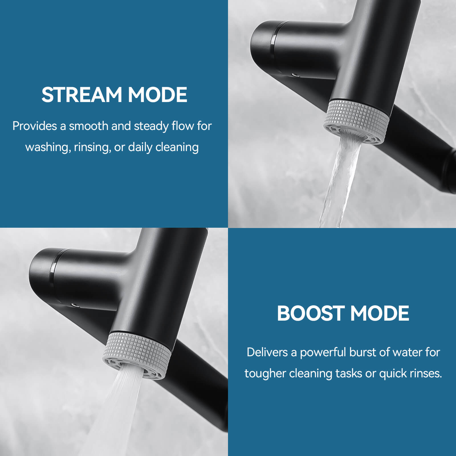 Lefton Single - Hand 1080° Rotating Bathroom Built - in Filter Faucet With Temperature Display - BPF01 - Bathroom Faucets - Lefton Home