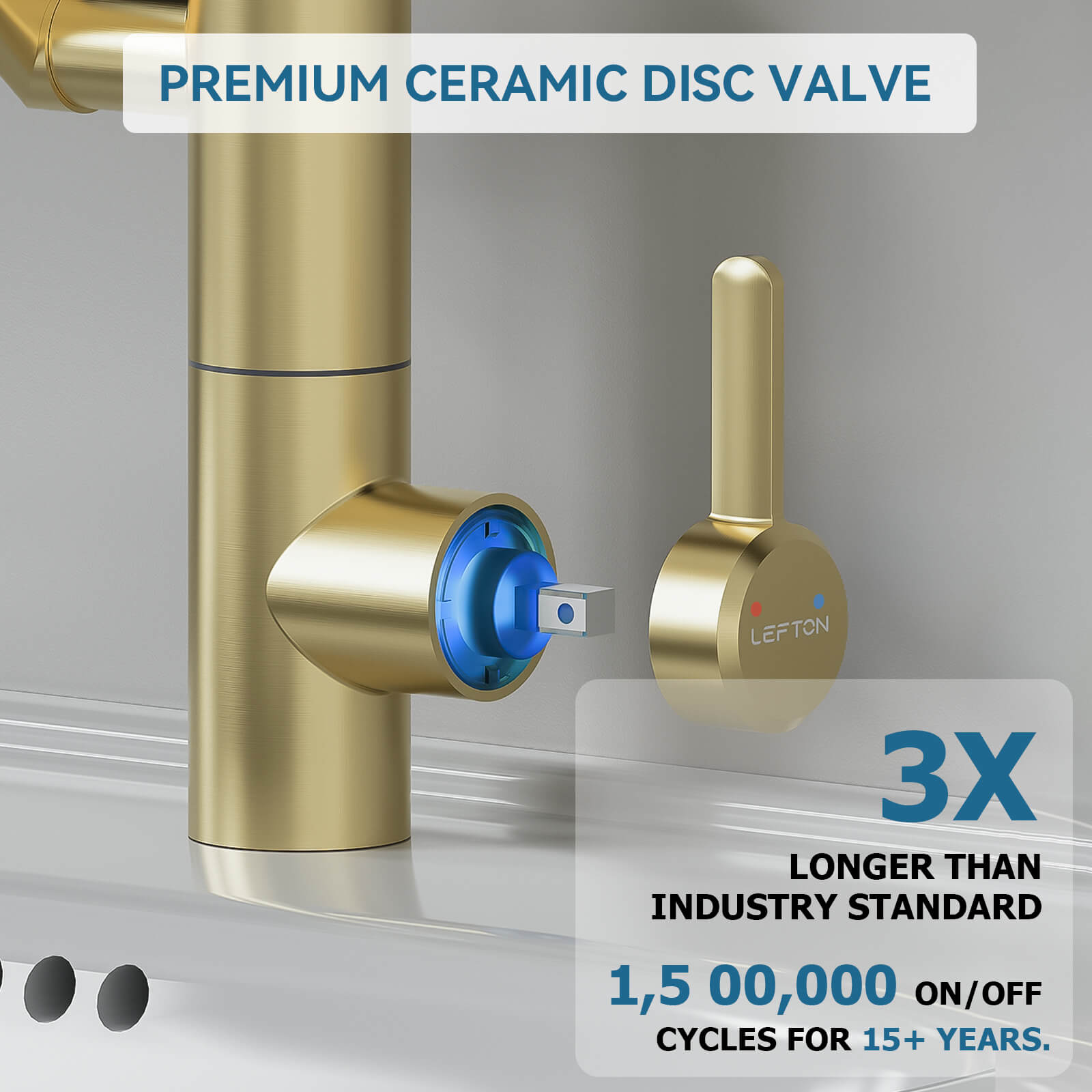 Lefton Single - Hand 1080° Rotating Bathroom Built - in Filter Faucet With Temperature Display - BPF01 - Bathroom Faucets - Lefton Home