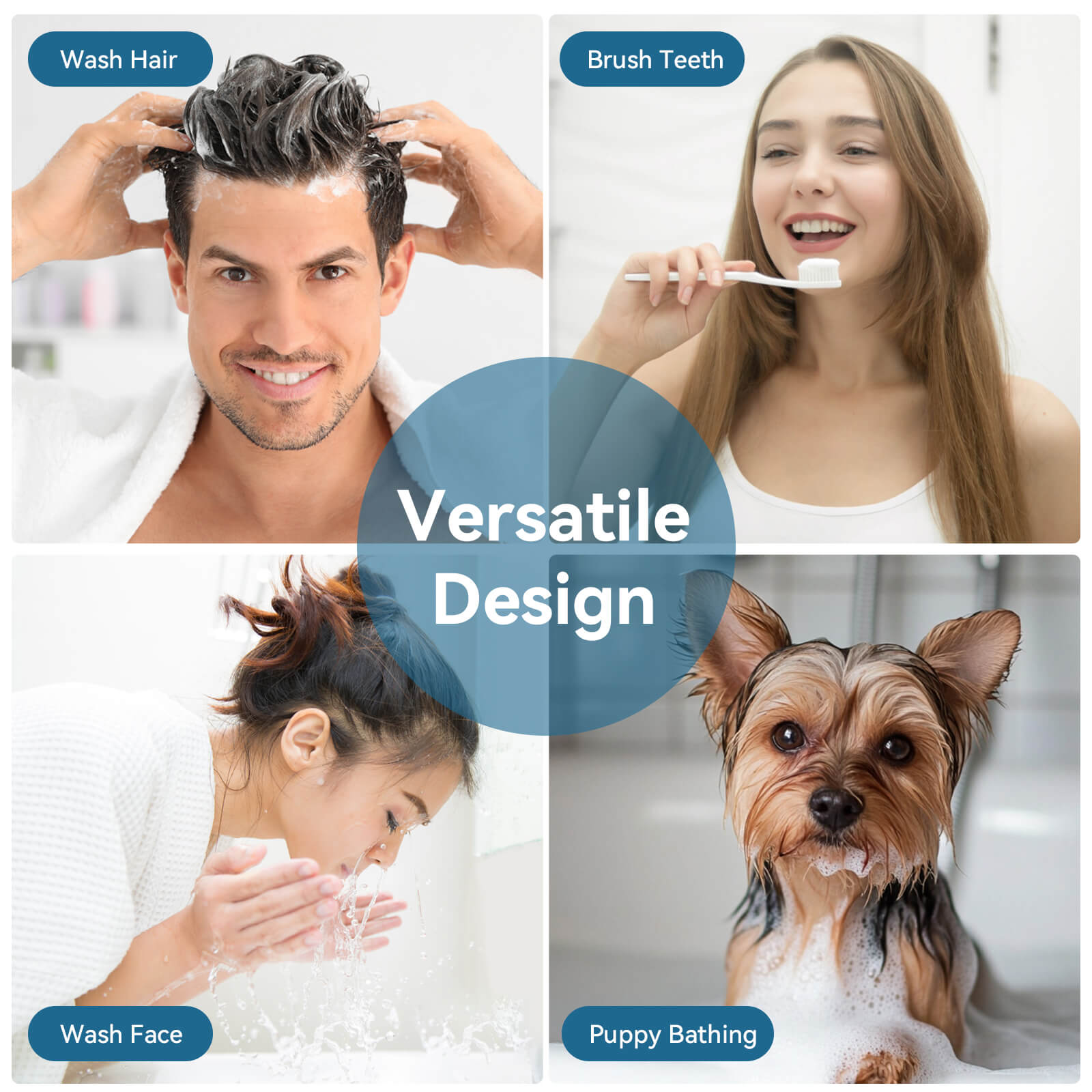 Lefton Single - Hand 1080° Rotating Bathroom Built - in Filter Faucet With Temperature Display - BPF01 - Bathroom Faucets - Lefton Home