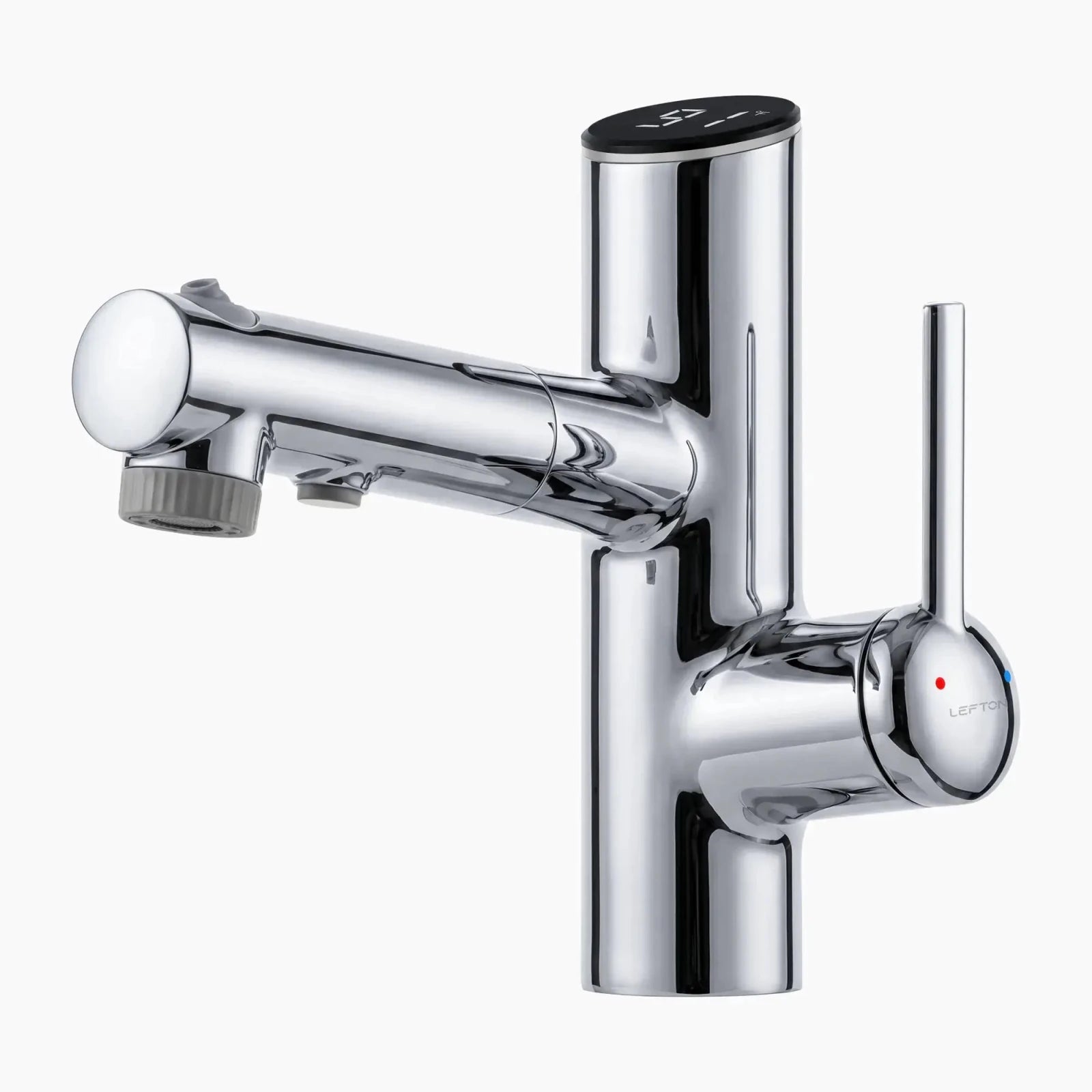 Lefton Single-Handle Bathroom Fountain Faucet With Temperature Display-BF2502 -Bathroom Faucets- Lefton Home