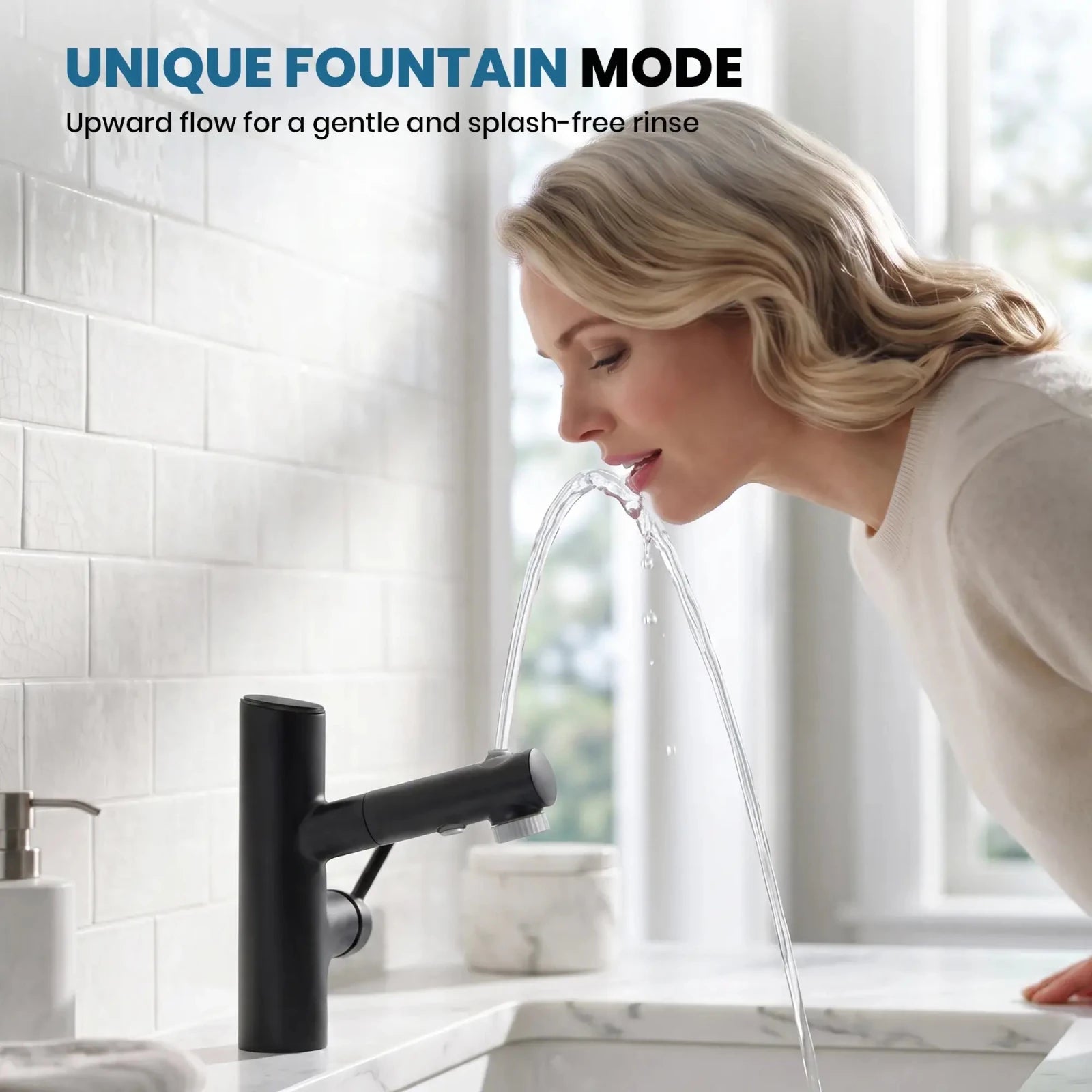 Lefton Single-Handle Bathroom Fountain Faucet With Temperature Display-BF2502 -Bathroom Faucets- Lefton Home