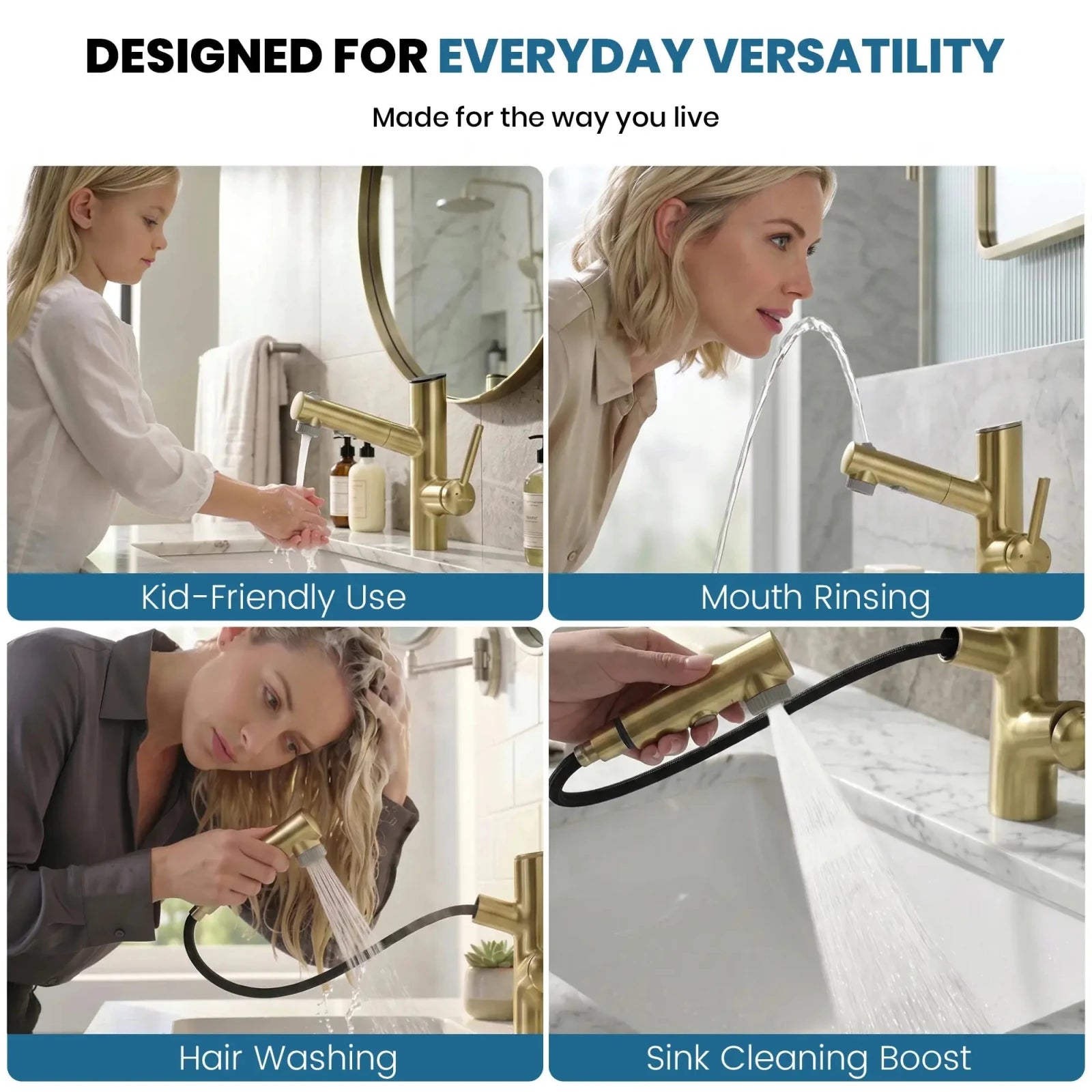 Lefton Single-Handle Bathroom Fountain Faucet With Temperature Display-BF2502 -Bathroom Faucets- Lefton Home