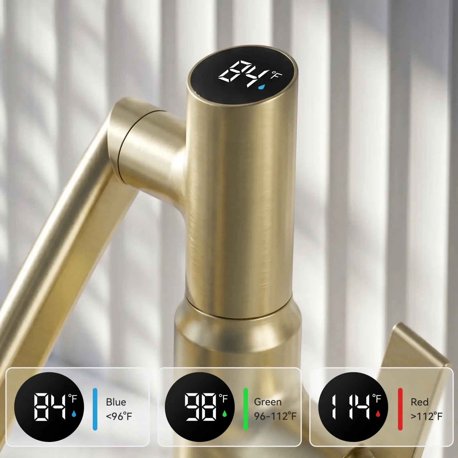 Lefton Single - Hole Rotatable Faucet with Temperature Display - BF2204 - Bathroom Faucets - Lefton Home