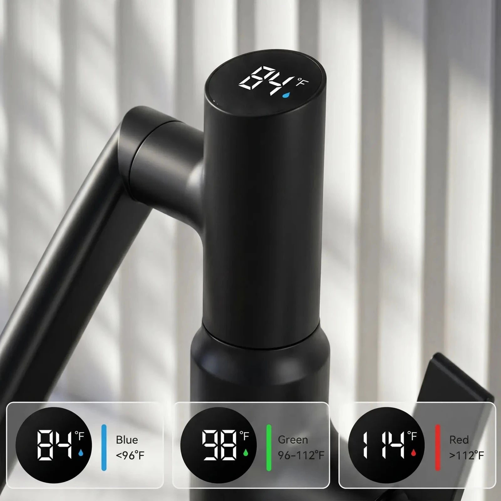 Lefton Single - Hole Rotatable Faucet with Temperature Display - BF2204 - Bathroom Faucets - Lefton Home