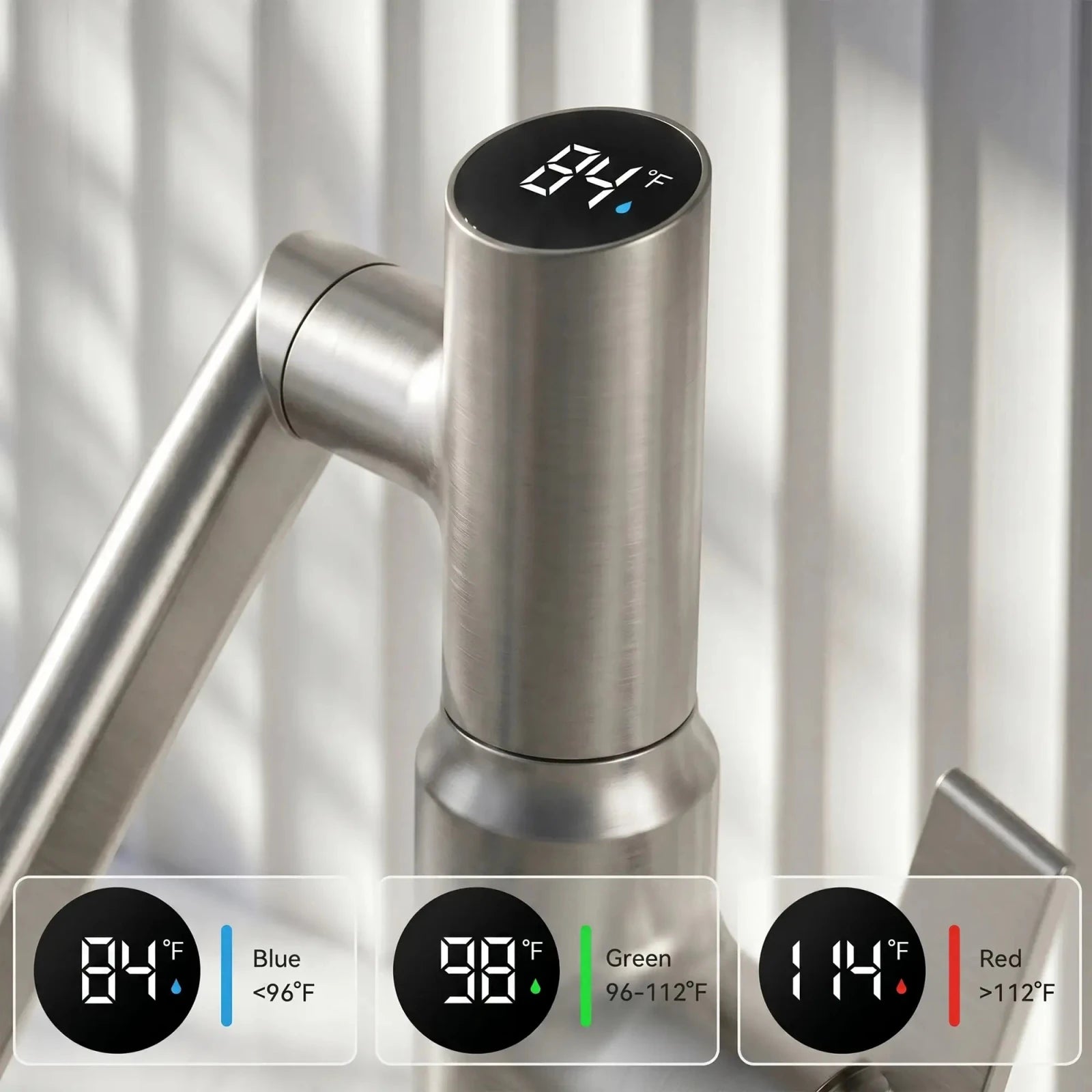 Lefton Single - Hole Rotatable Faucet with Temperature Display - BF2204 - Bathroom Faucets - Lefton Home