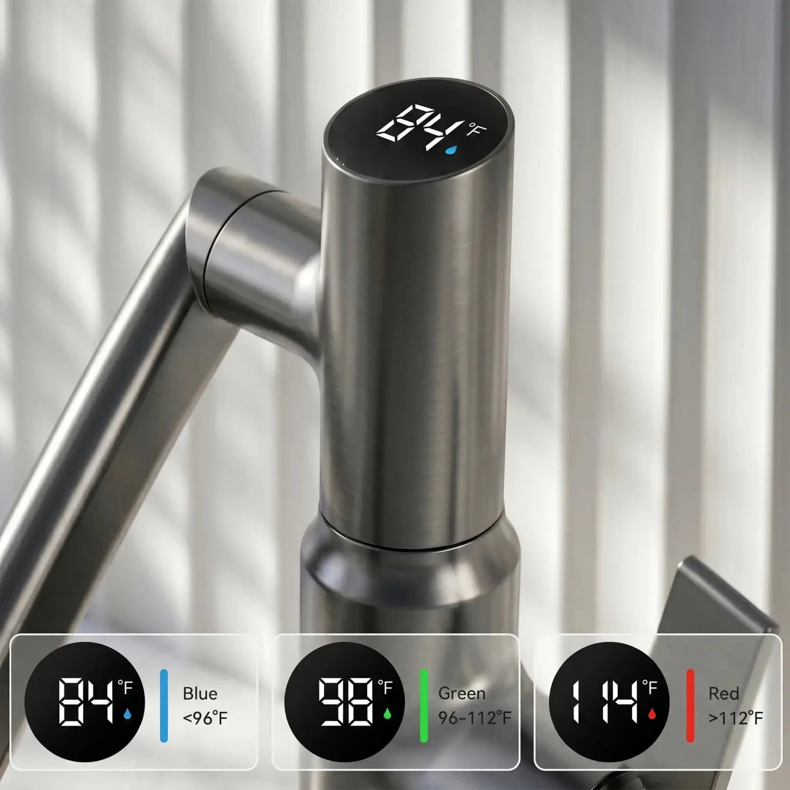 Lefton Single - Hole Rotatable Faucet with Temperature Display - BF2204 - Bathroom Faucets - Lefton Home