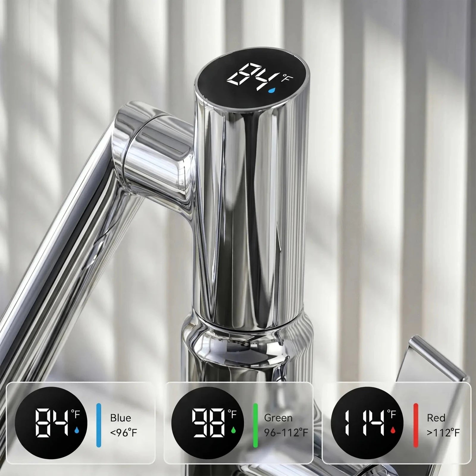 Lefton Single - Hole Rotatable Faucet with Temperature Display - BF2204 - Bathroom Faucets - Lefton Home
