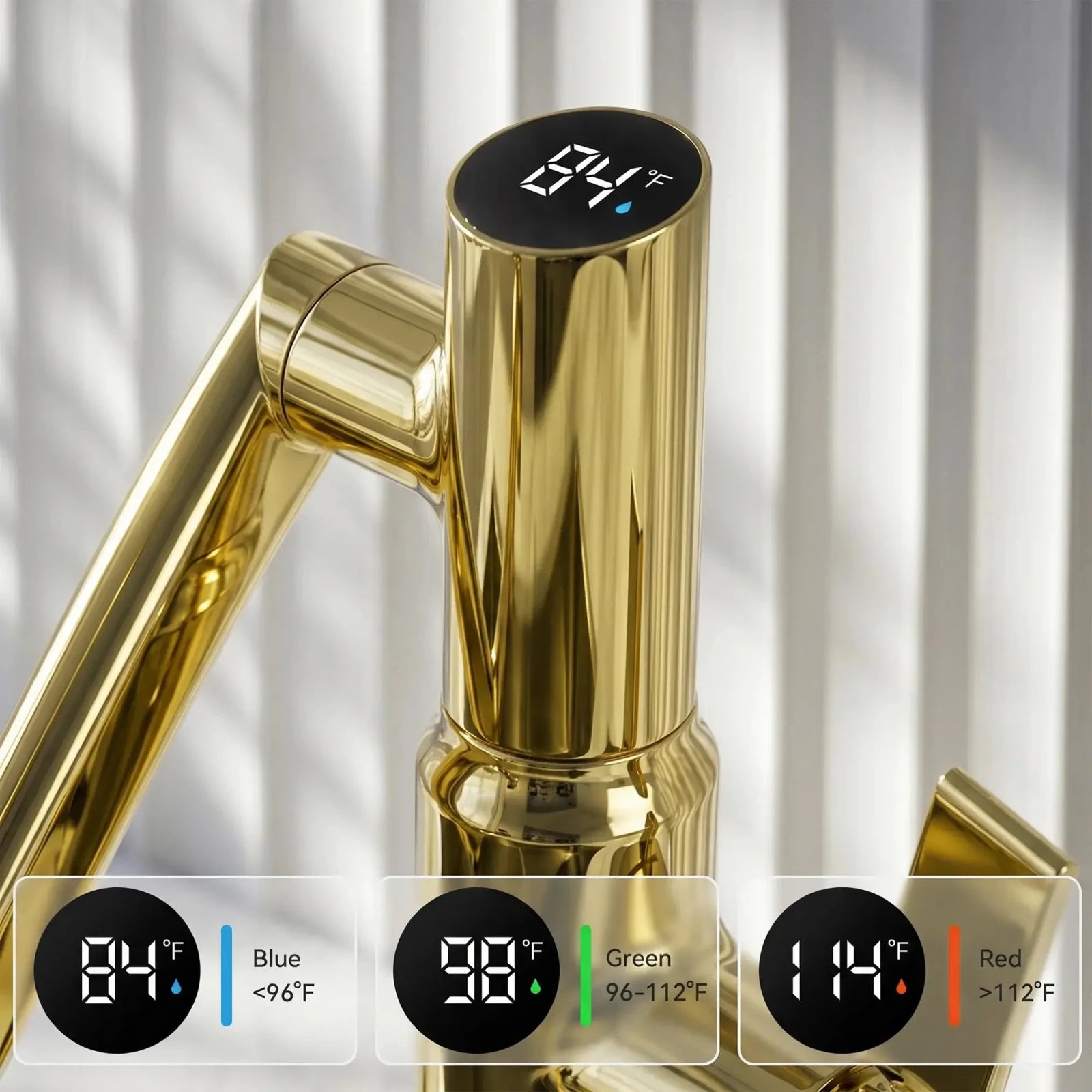 Lefton Single - Hole Rotatable Faucet with Temperature Display - BF2204 - Bathroom Faucets - Lefton Home