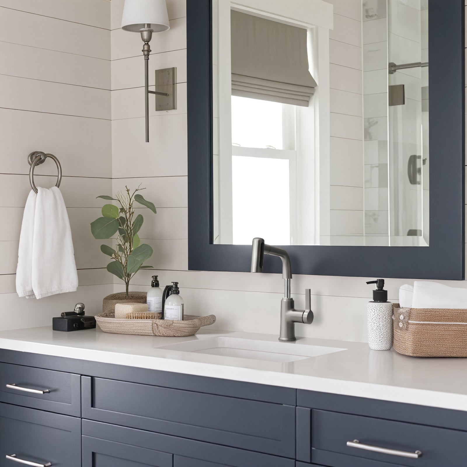 Lefton Single - Hole Waterfall & Pull - Out Liftable Bathroom Faucet - BF2209 - Bathroom Faucets - Lefton Home